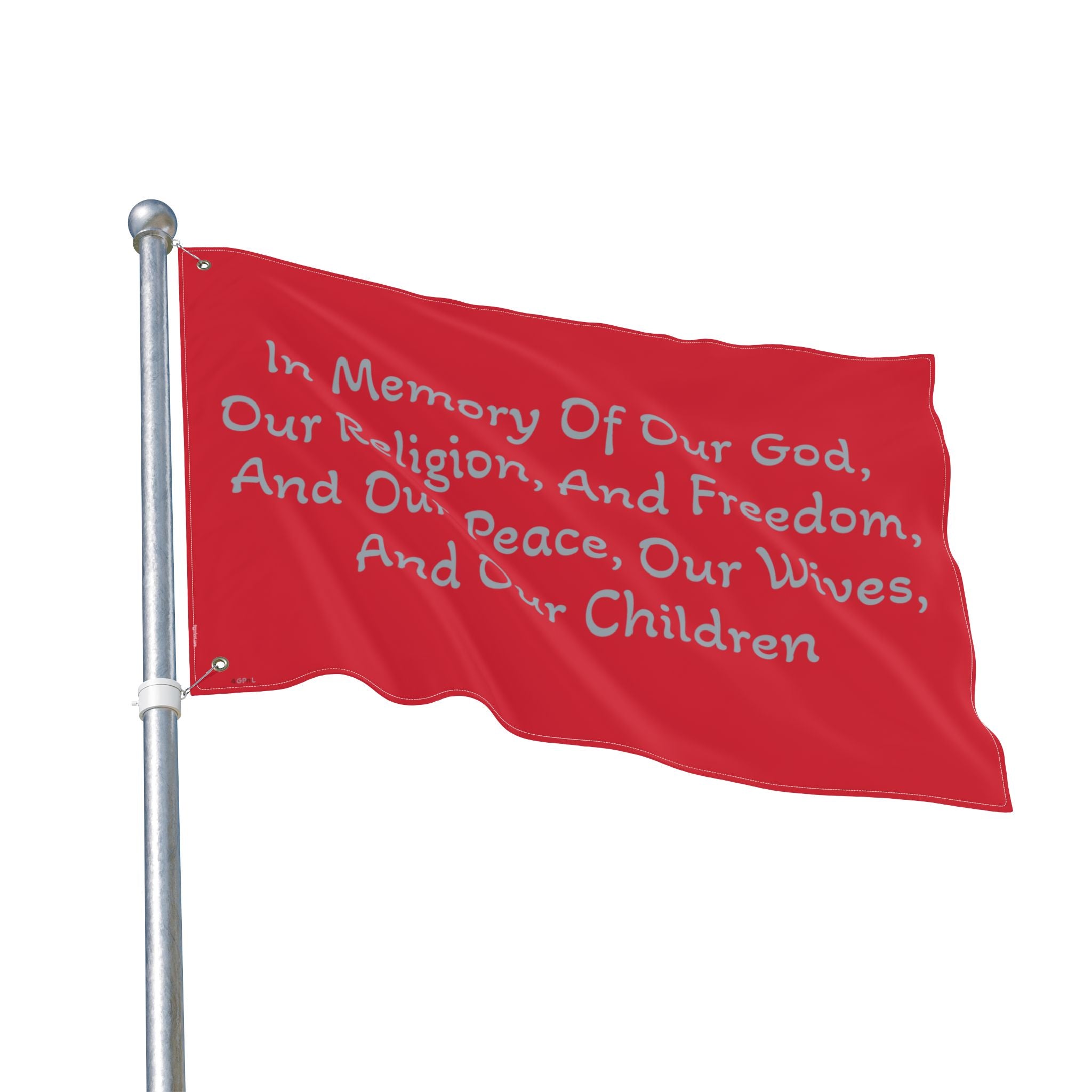 Copy of Title of Liberty Memorial Quote Flag — "In Memory Of Our God, Our Religion, And Freedom" Double-Sided Garden Flag