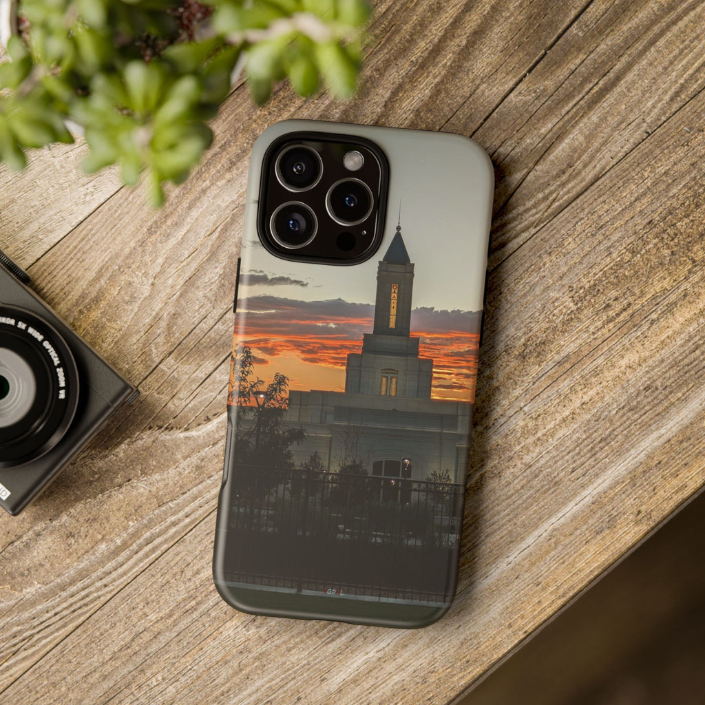Grand Junction, CO Temple Sunset Phone Case — Protective Tough Case with Scenic Sunset Temple Design