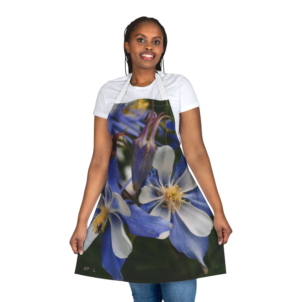 Blue Columbine Floral Apron — Gardeners & Home Cooks Gift