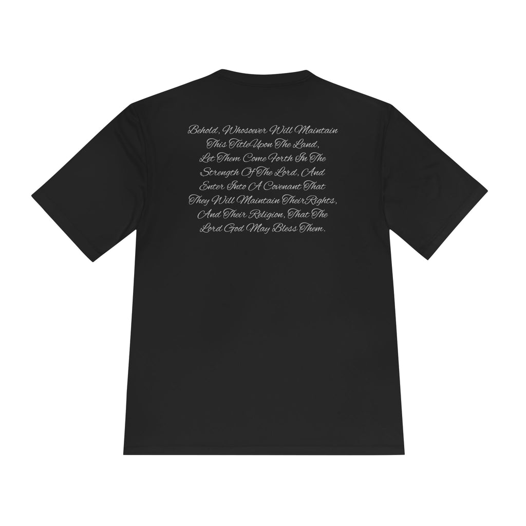 American Flag Title of Liberty Graphic Tee — Patriotic "Land of the Free" Moisture-Wicking Shirt