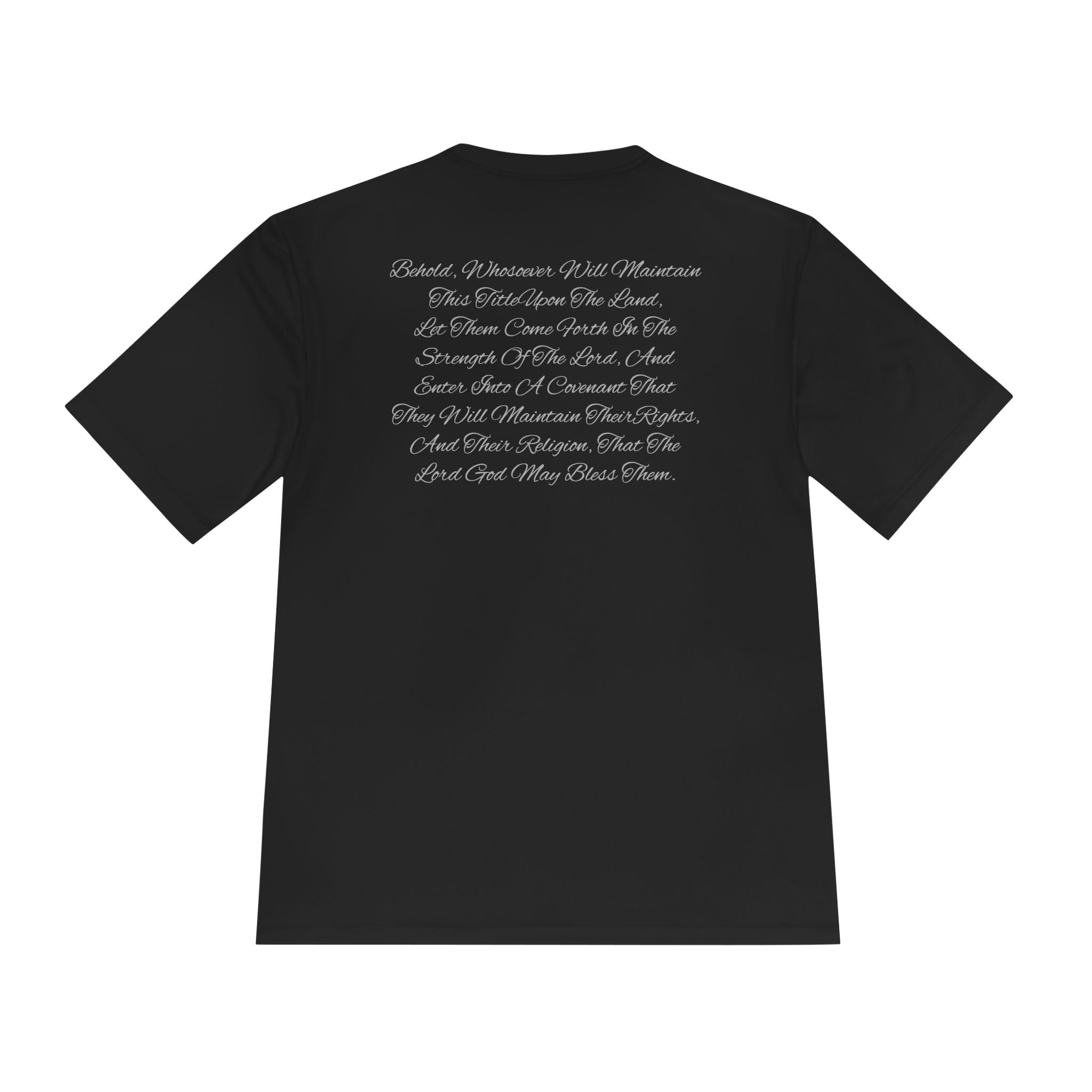 American Flag Title of Liberty Graphic Tee — Patriotic "Land of the Free" Moisture-Wicking Shirt