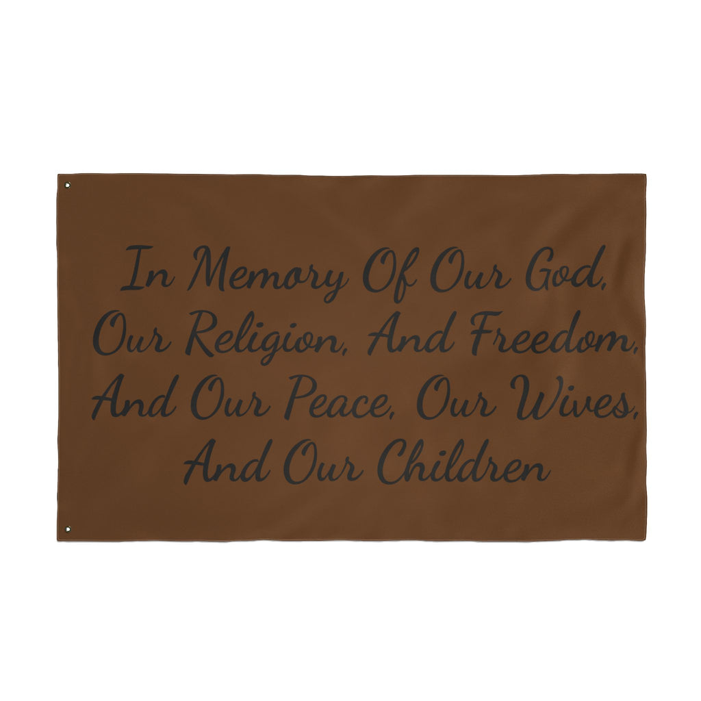 Title of Liberty Double-Sided Flag — "In Memory Of Our God, Our Religion, And Freedom"