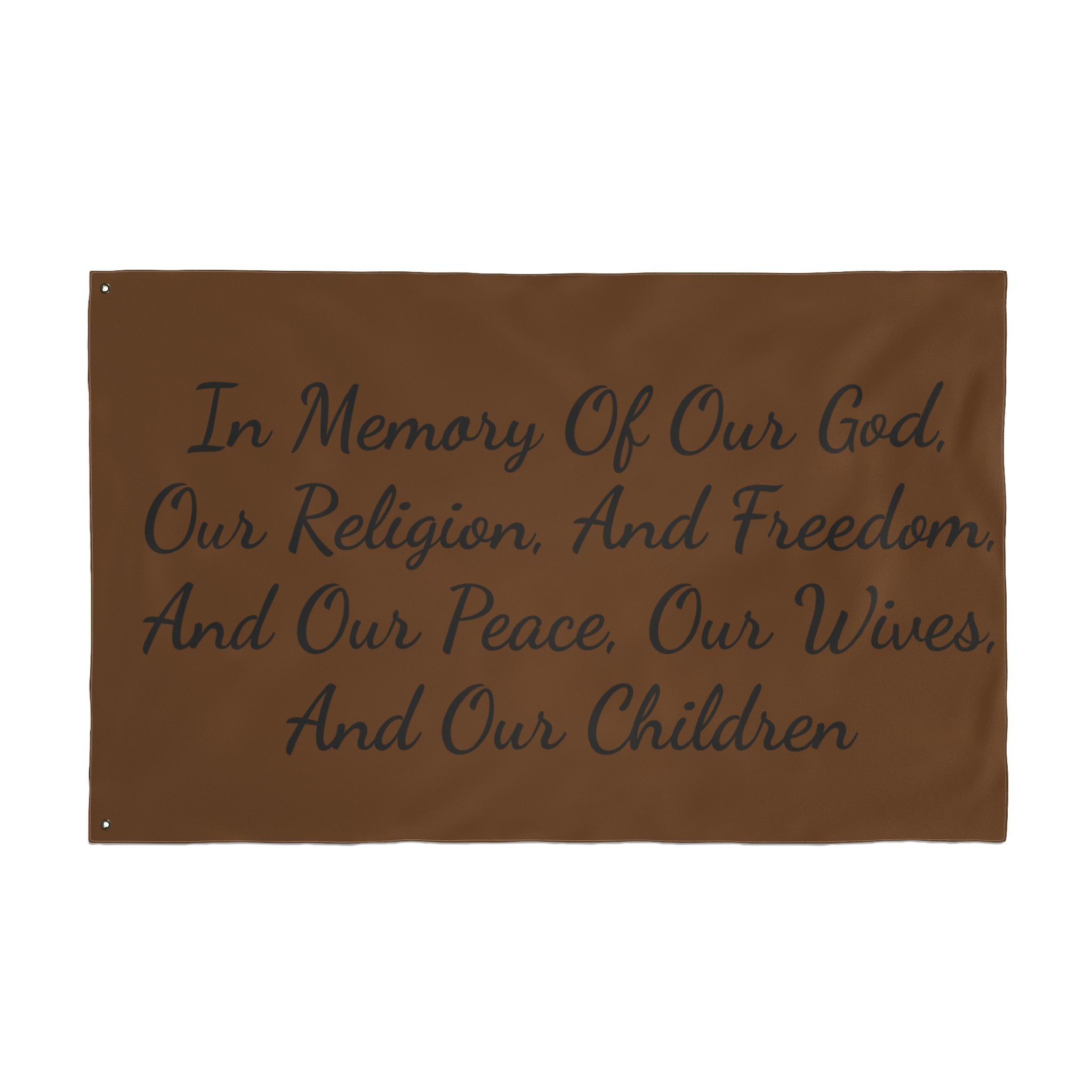 Title of Liberty Double-Sided Flag — "In Memory Of Our God, Our Religion, And Freedom"