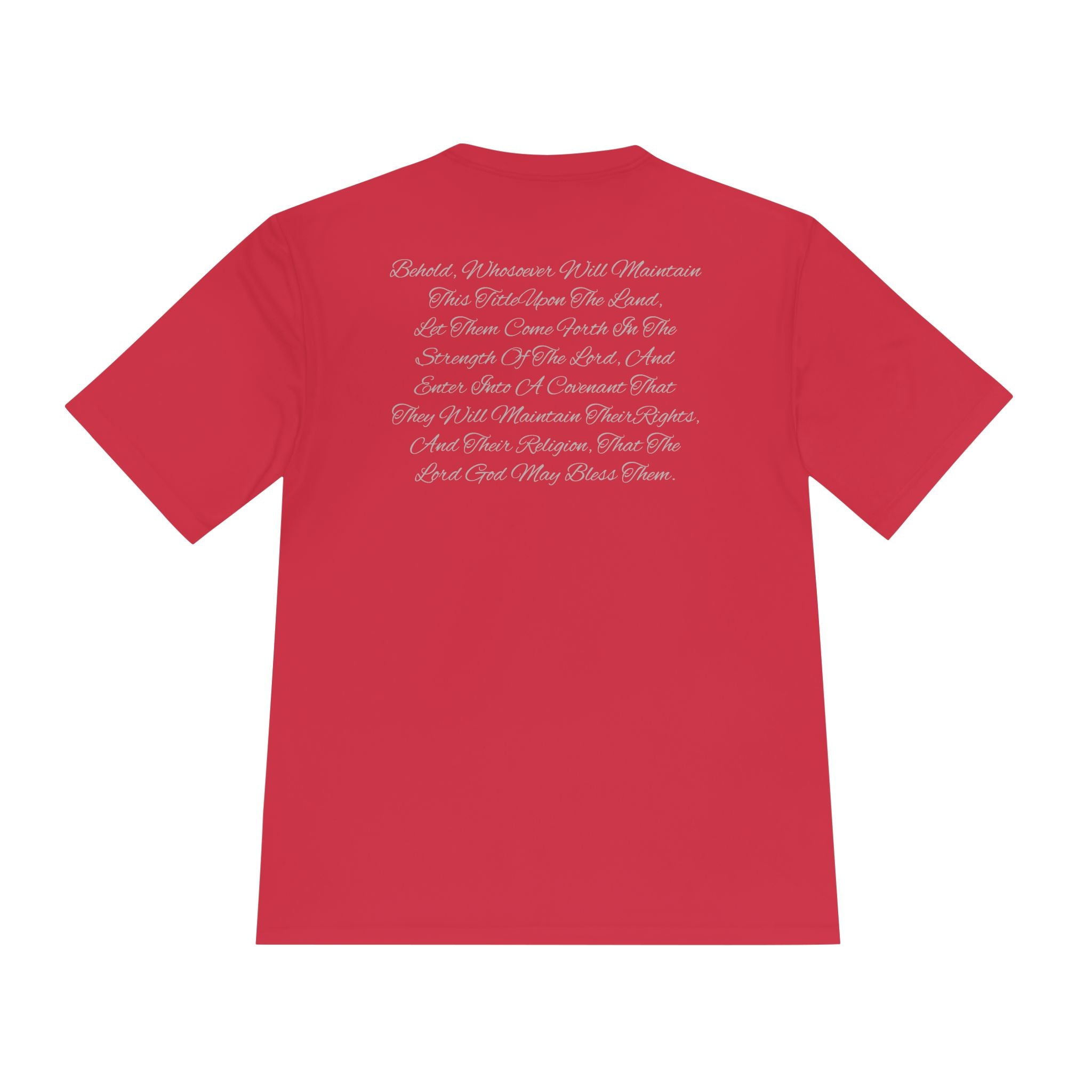 American Flag Title of Liberty Graphic Tee — Patriotic "Land of the Free" Moisture-Wicking Shirt