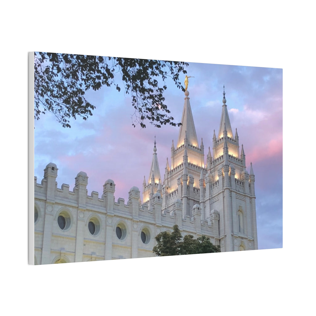Salt Lake Temple Sunset Canvas Print