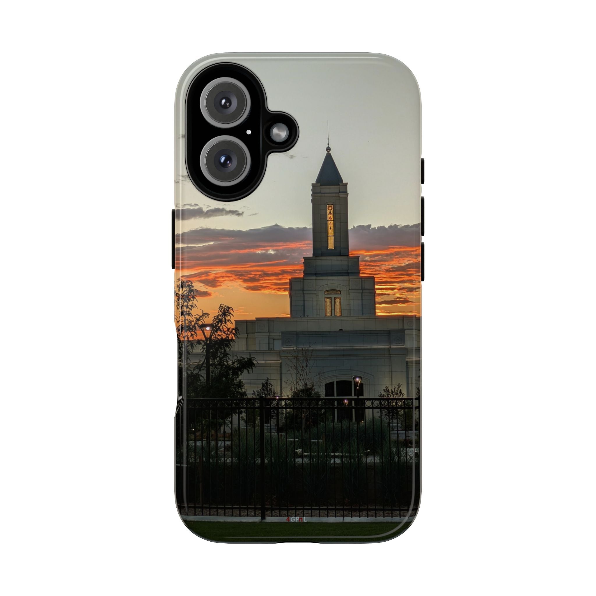 Grand Junction, CO Temple Sunset Phone Case — Protective Tough Case with Scenic Sunset Temple Design