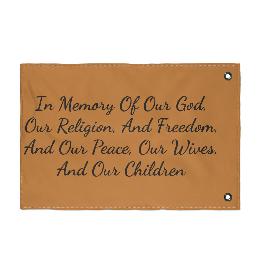 Title of Liberty Flag - "In Memory Of Our God, Our Religion, And Freedom" Double-Sided Garden Banner
