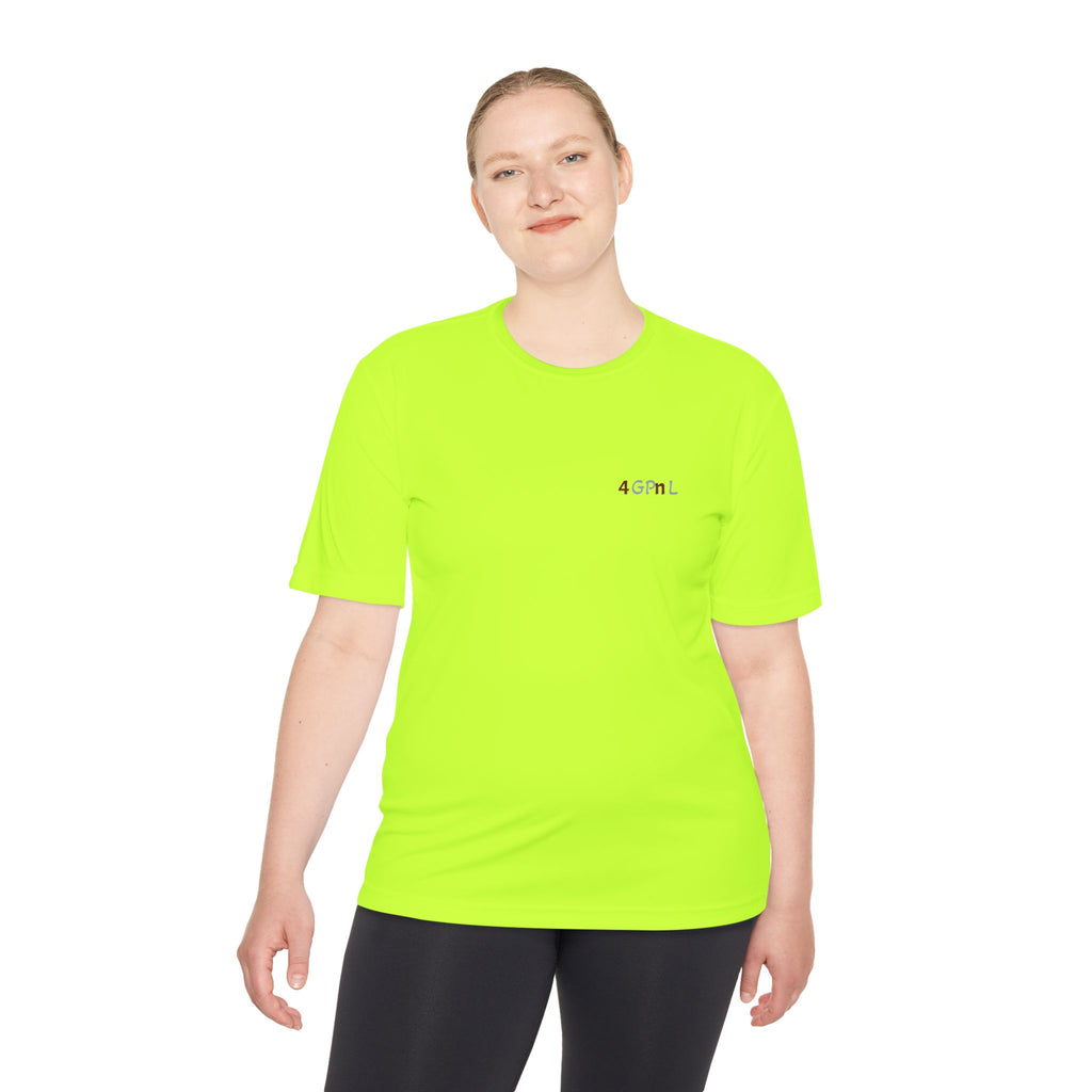 4GPnL "Title of Liberty" Flag Graphic Moisture-Wicking Tee — Inspirational Script Back Print