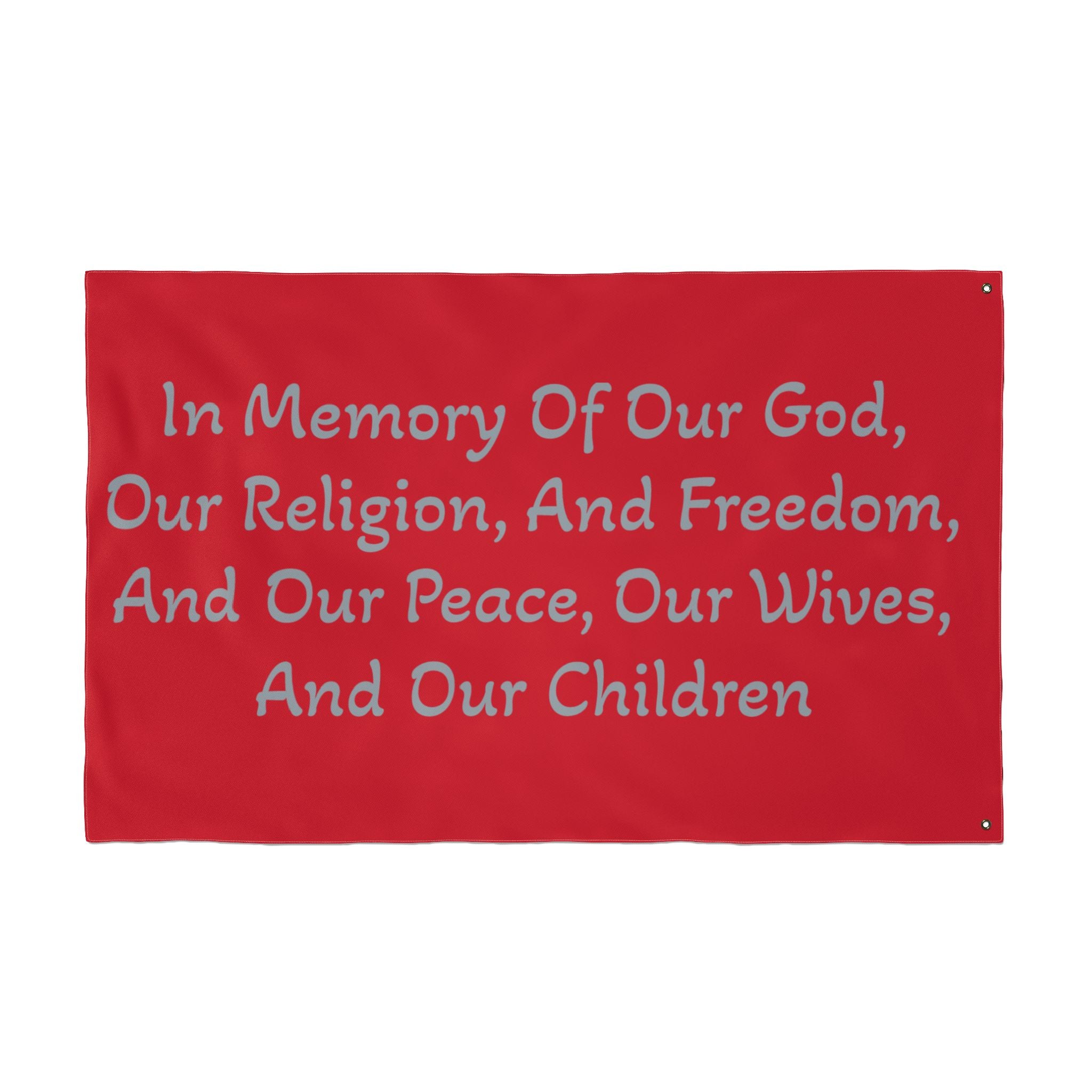 Copy of Title of Liberty Memorial Quote Flag — "In Memory Of Our God, Our Religion, And Freedom" Double-Sided Garden Flag
