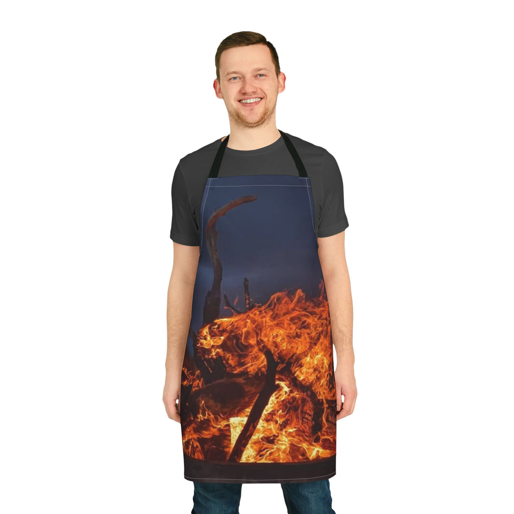 Bonfire Flames Apron – Fiery Outdoor Cooking & BBQ Grill Apron