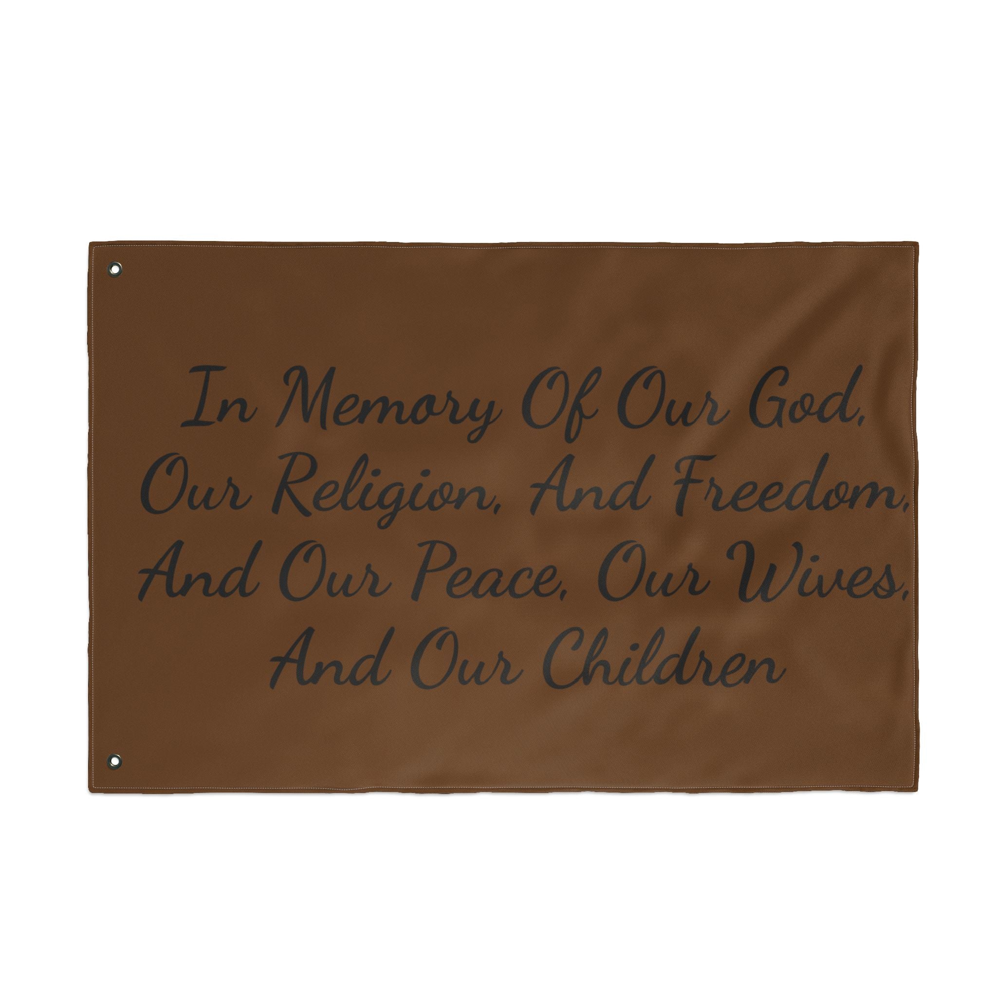 Title of Liberty Double-Sided Flag — "In Memory Of Our God, Our Religion, And Freedom"