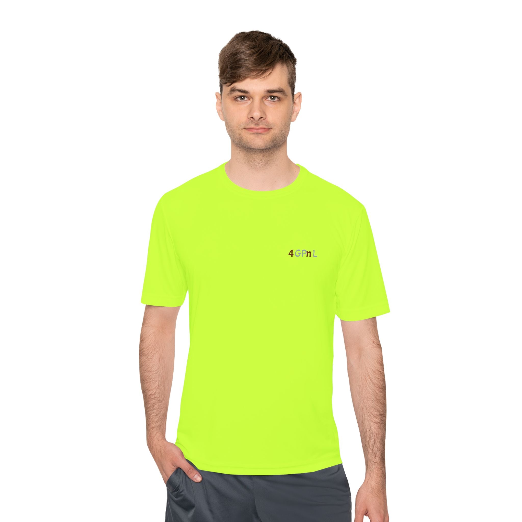 4GPnL "Title of Liberty" Flag Graphic Moisture-Wicking Tee — Inspirational Script Back Print