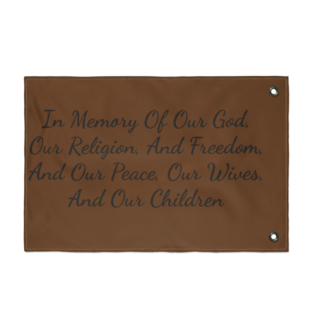 Title of Liberty Double-Sided Flag — "In Memory Of Our God, Our Religion, And Freedom"