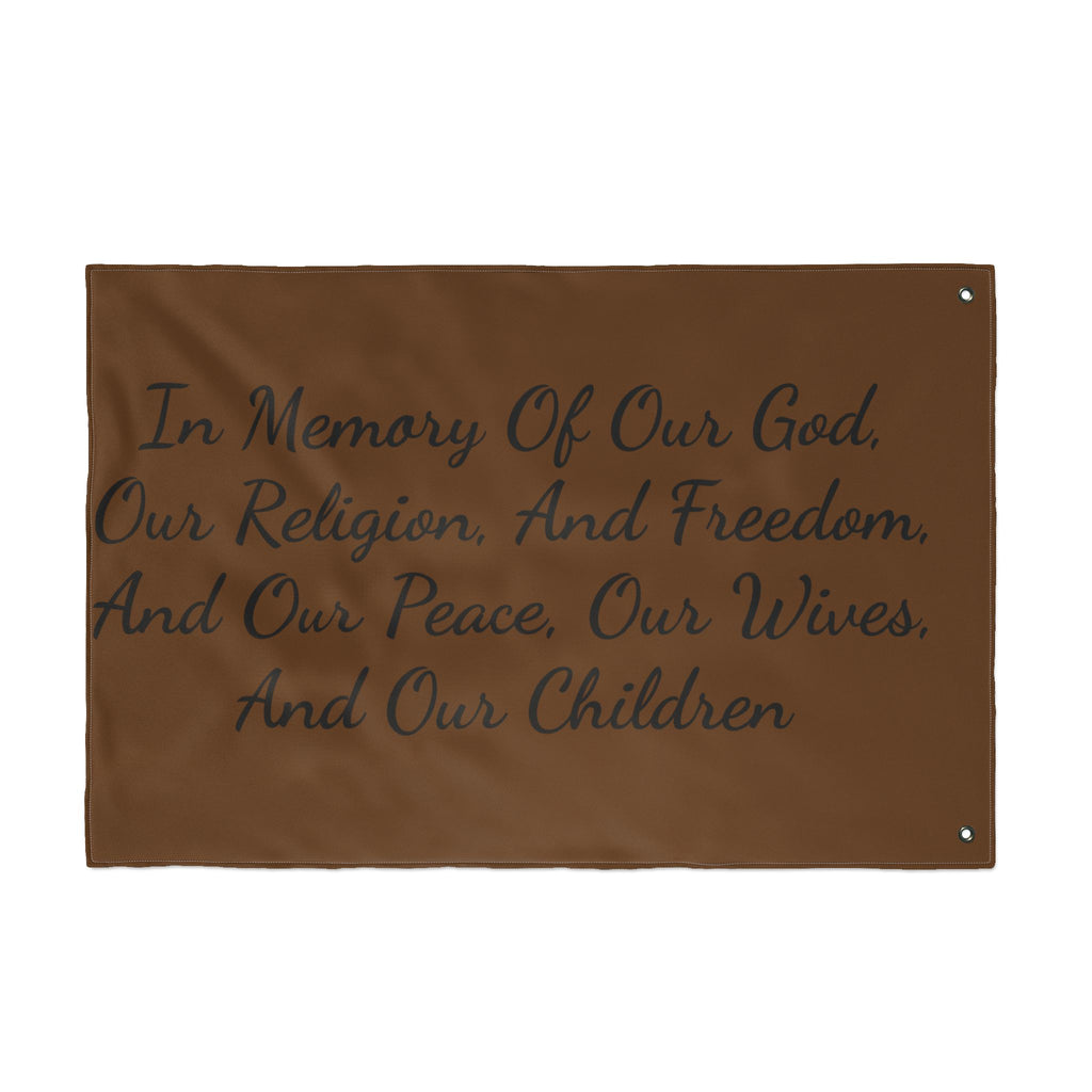 Title of Liberty Double-Sided Flag — "In Memory Of Our God, Our Religion, And Freedom"
