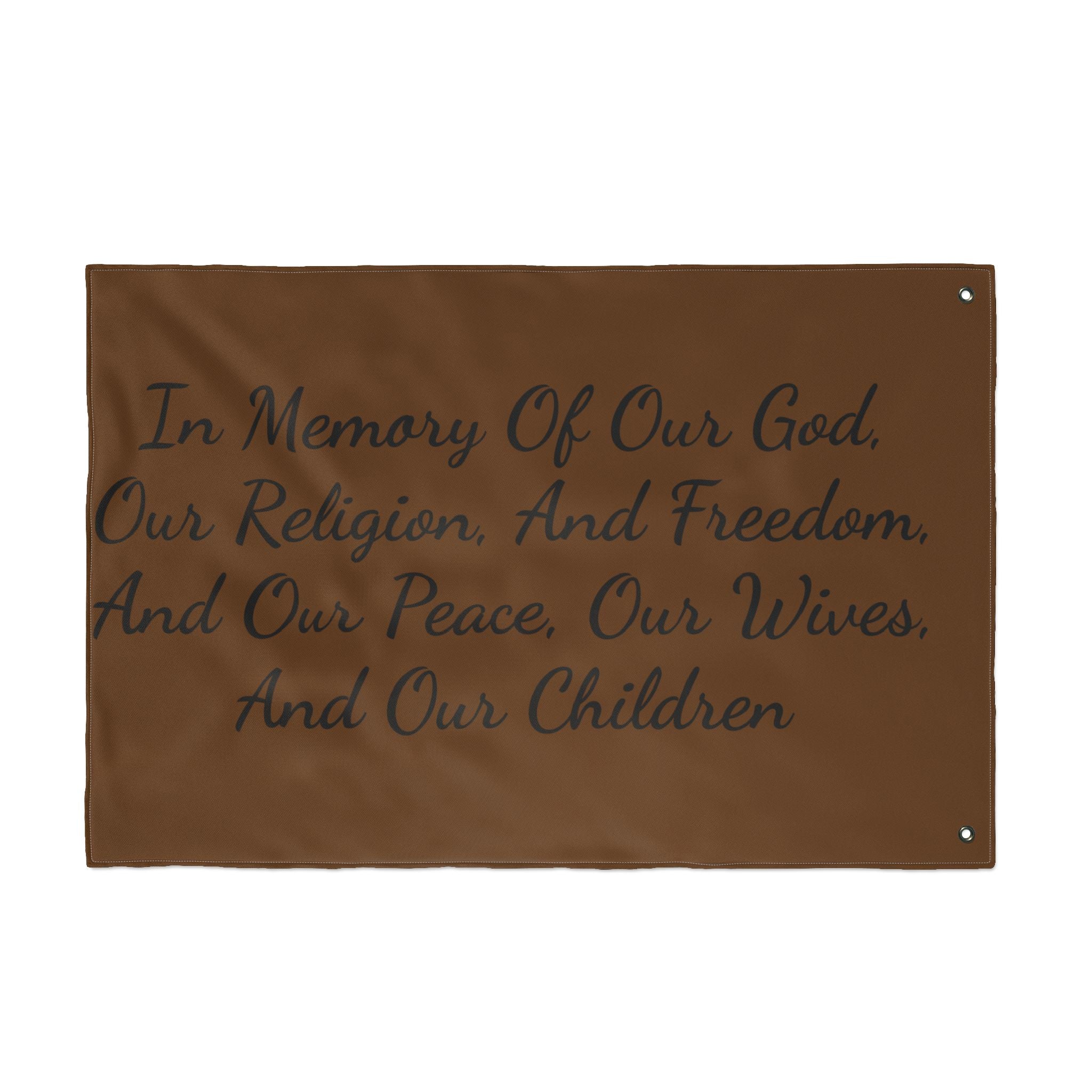 Title of Liberty Double-Sided Flag — "In Memory Of Our God, Our Religion, And Freedom"