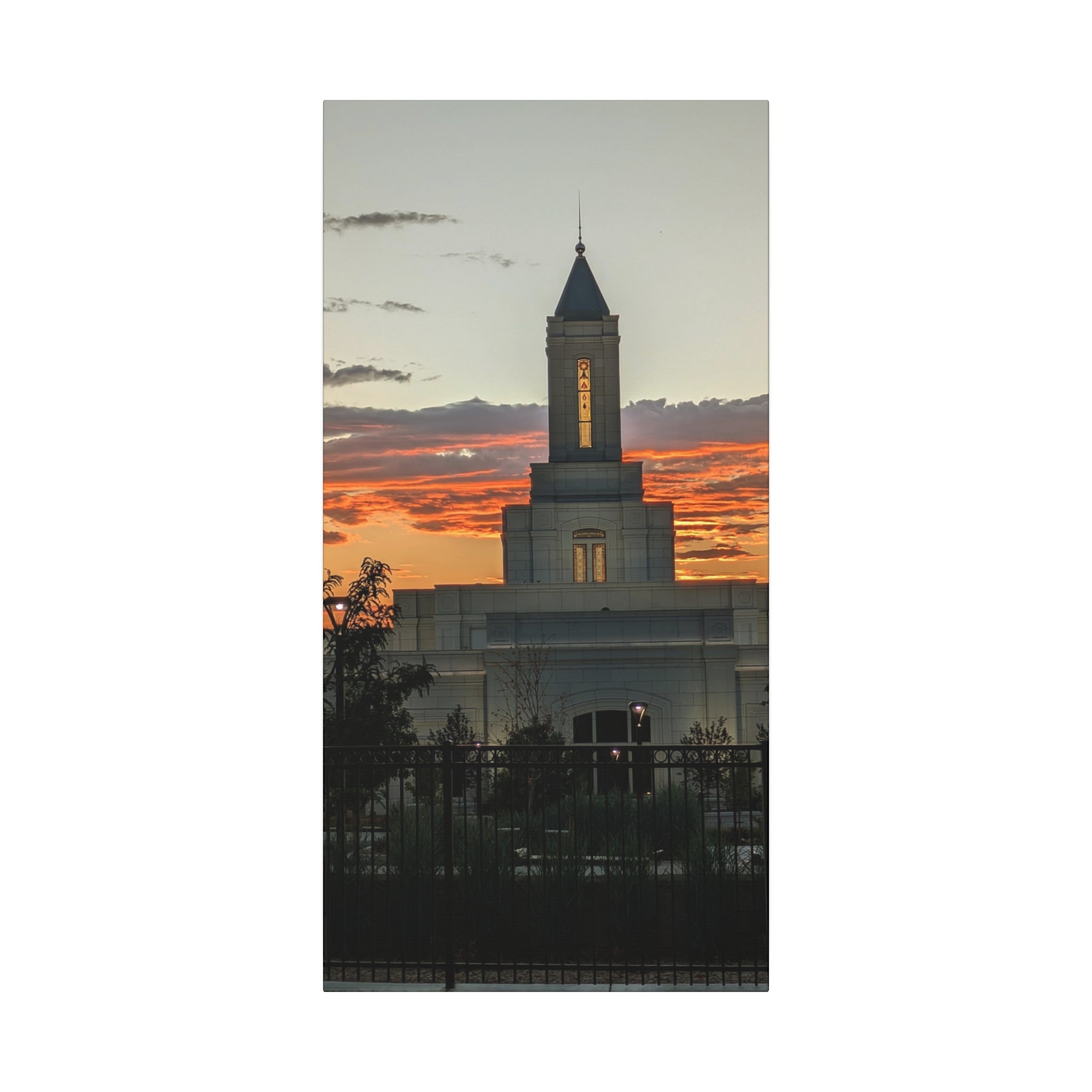 Sunset Temple Canvas Print — Stretched Matte Wall Art