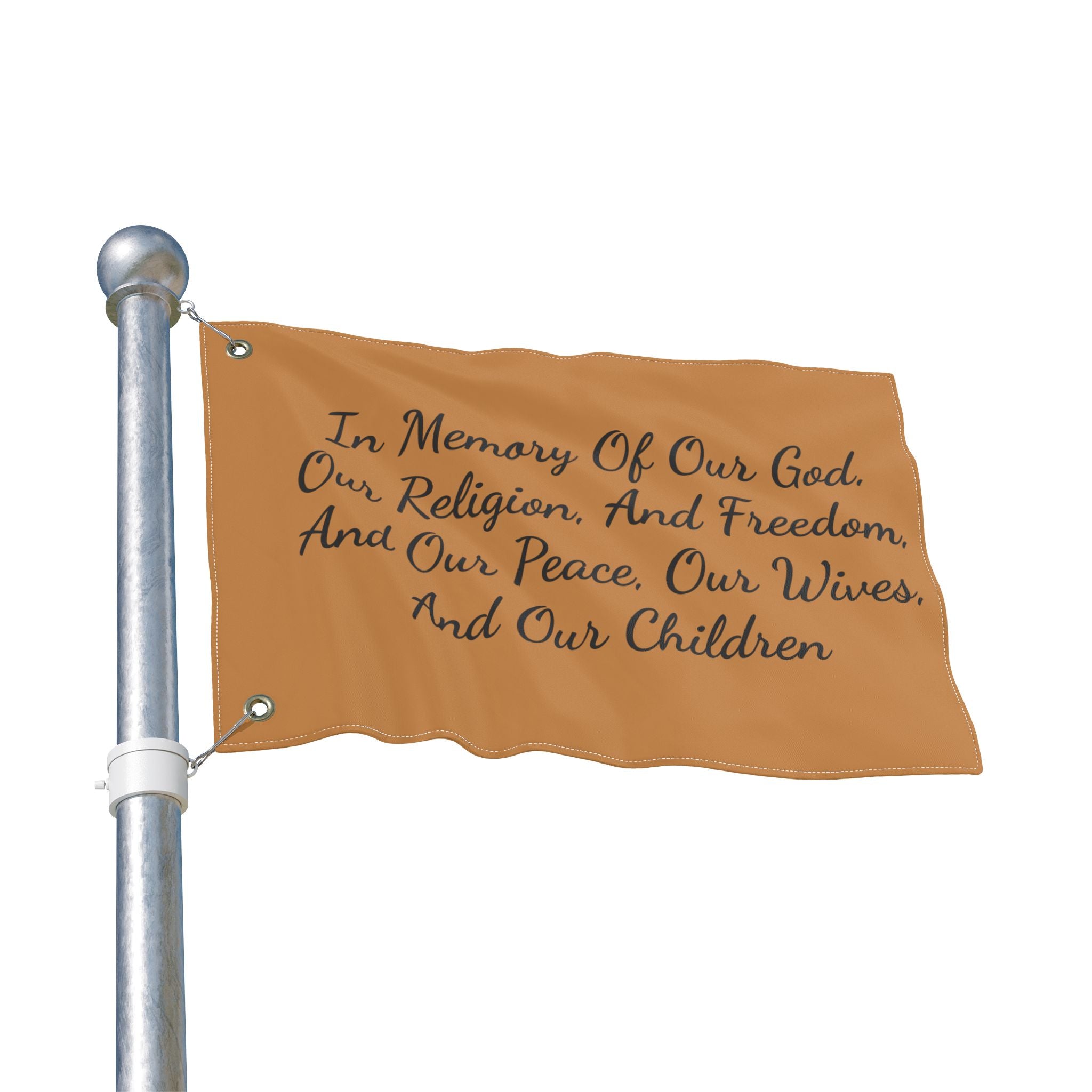 Title of Liberty Flag - "In Memory Of Our God, Our Religion, And Freedom" Double-Sided Garden Banner