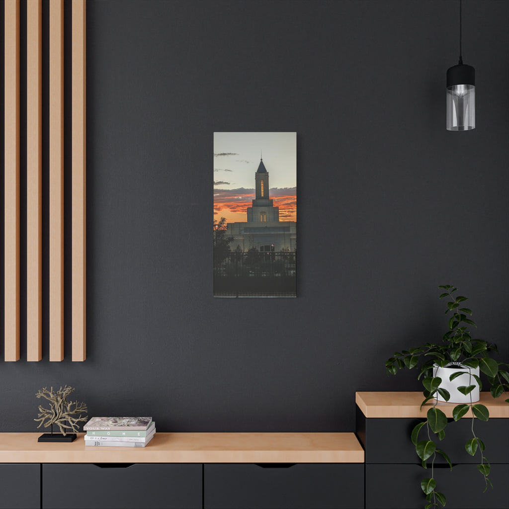 Sunset Temple Canvas Print — Stretched Matte Wall Art