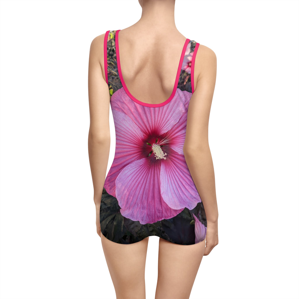 Vintage Pink Hibiscus Swimsuit