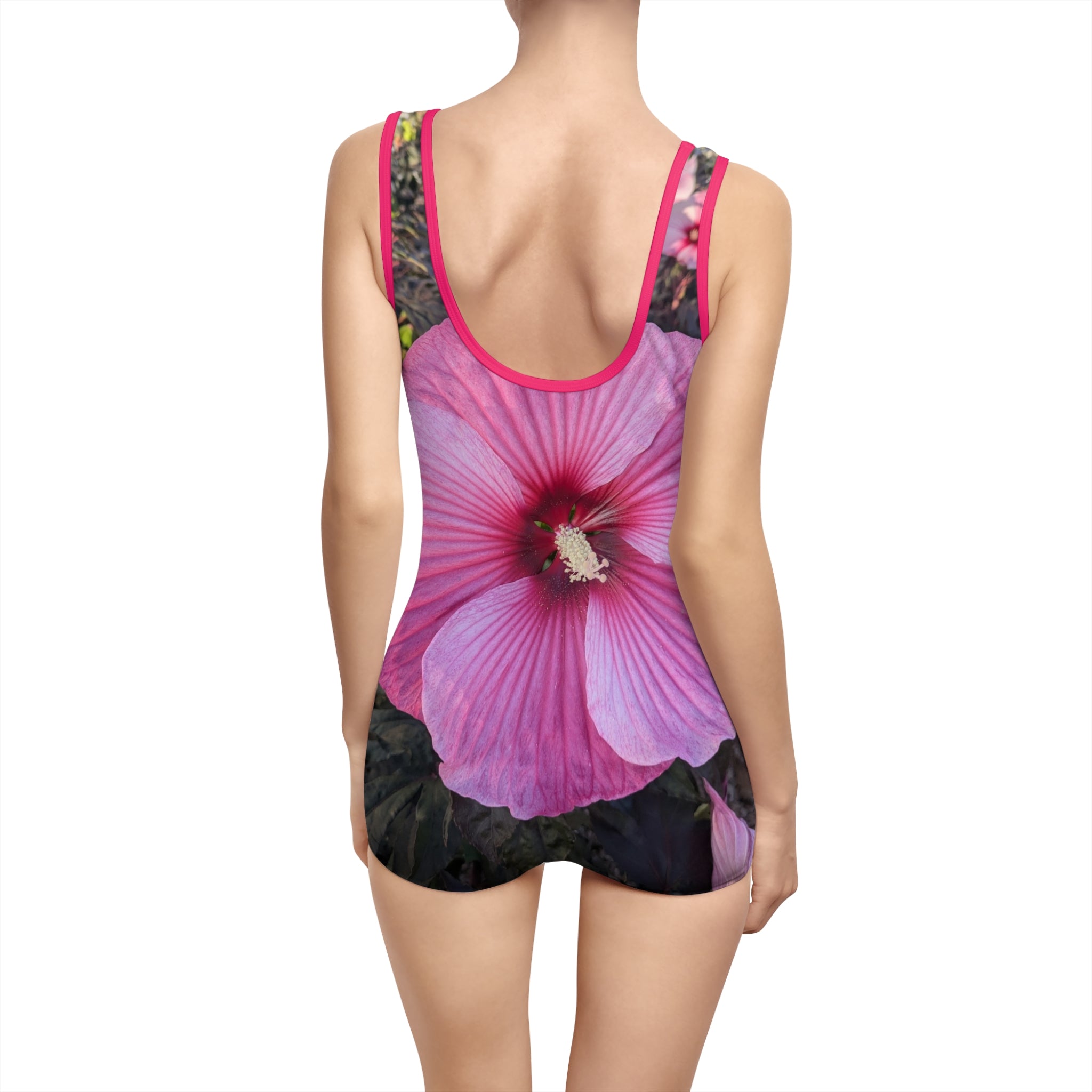 Vintage Pink Hibiscus Swimsuit