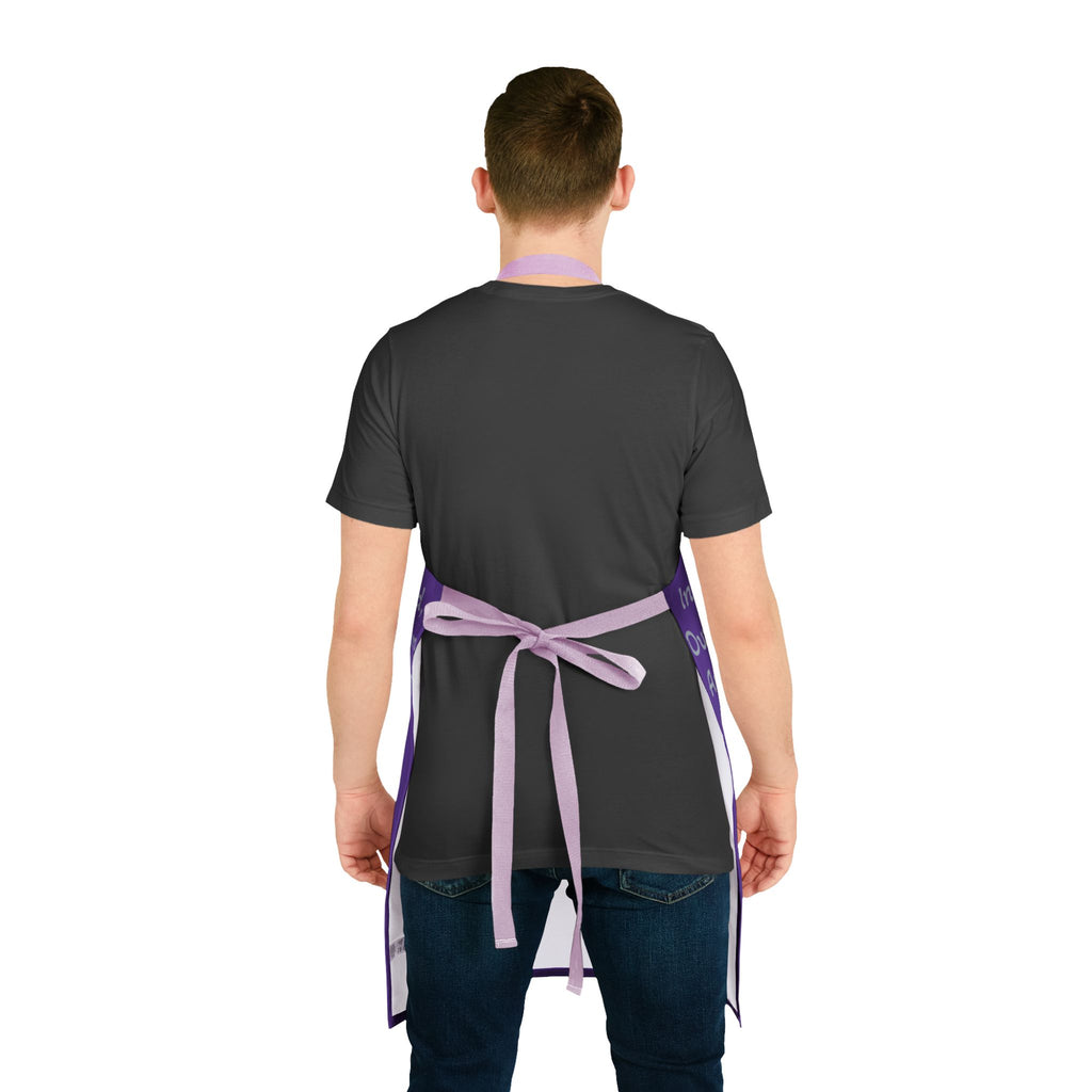"Title of Liberty Apron — "In Memory of Our God..." Purple Kitchen Apron for Patriotic & Religious Cooks