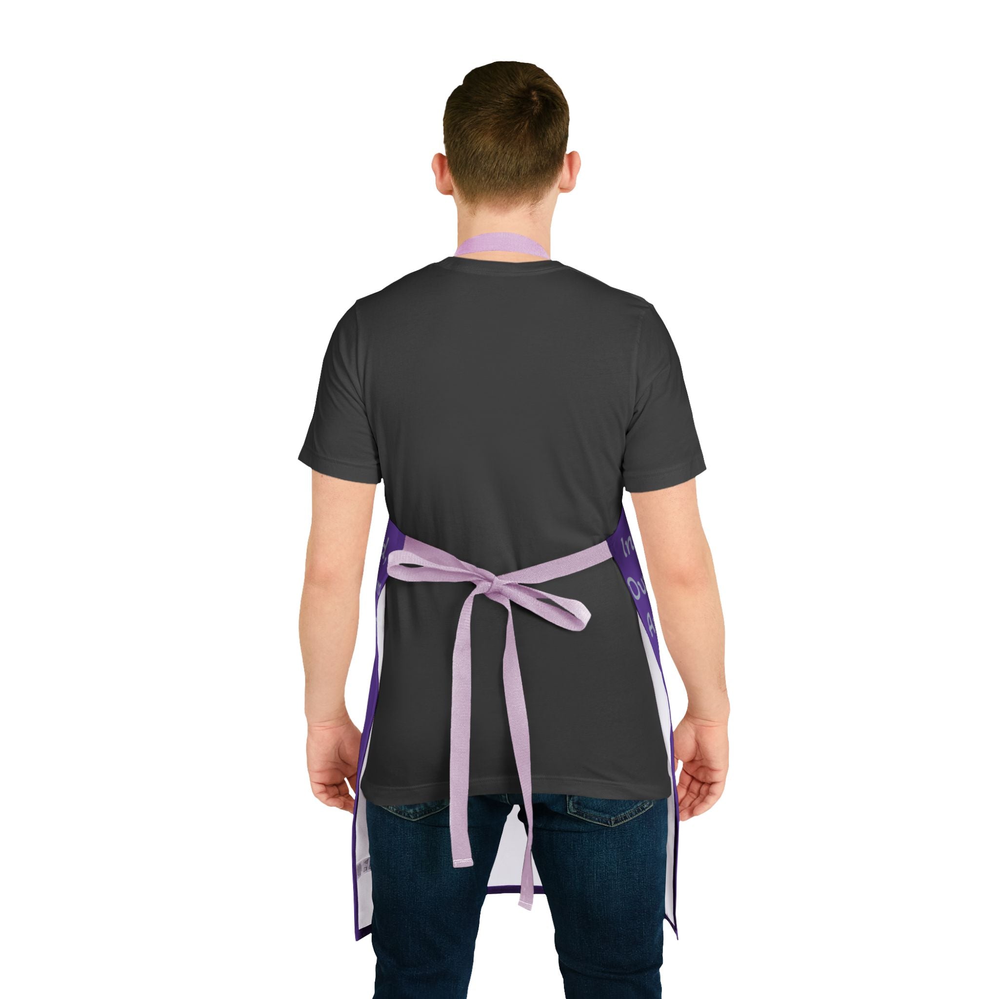 "Title of Liberty Apron — "In Memory of Our God..." Purple Kitchen Apron for Patriotic & Religious Cooks