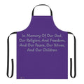 "Title of Liberty Apron — "In Memory of Our God..." Purple Kitchen Apron for Patriotic & Religious Cooks