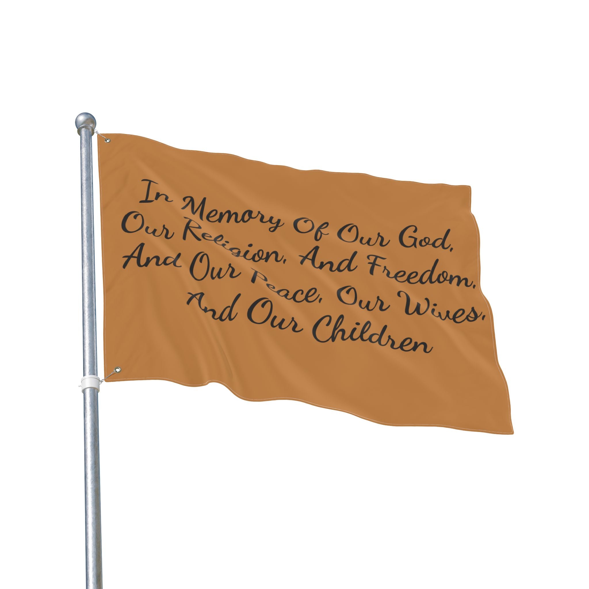 Title of Liberty Flag - "In Memory Of Our God, Our Religion, And Freedom" Double-Sided Garden Banner