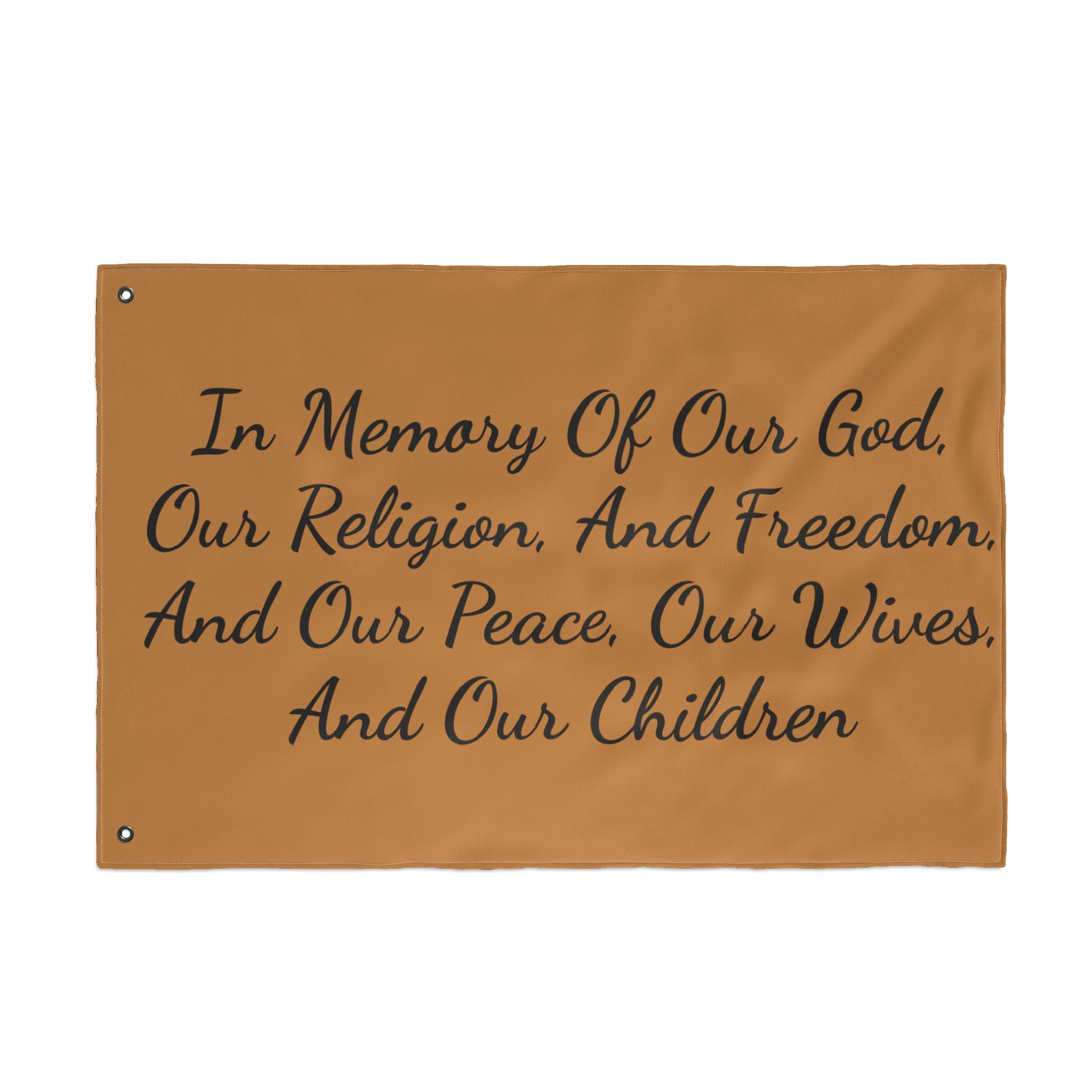 Title of Liberty Flag - "In Memory Of Our God, Our Religion, And Freedom" Double-Sided Garden Banner