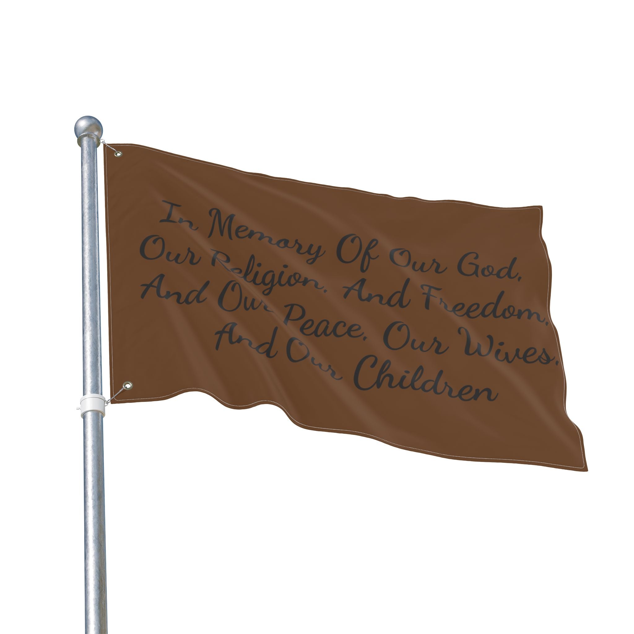 Title of Liberty Double-Sided Flag — "In Memory Of Our God, Our Religion, And Freedom"