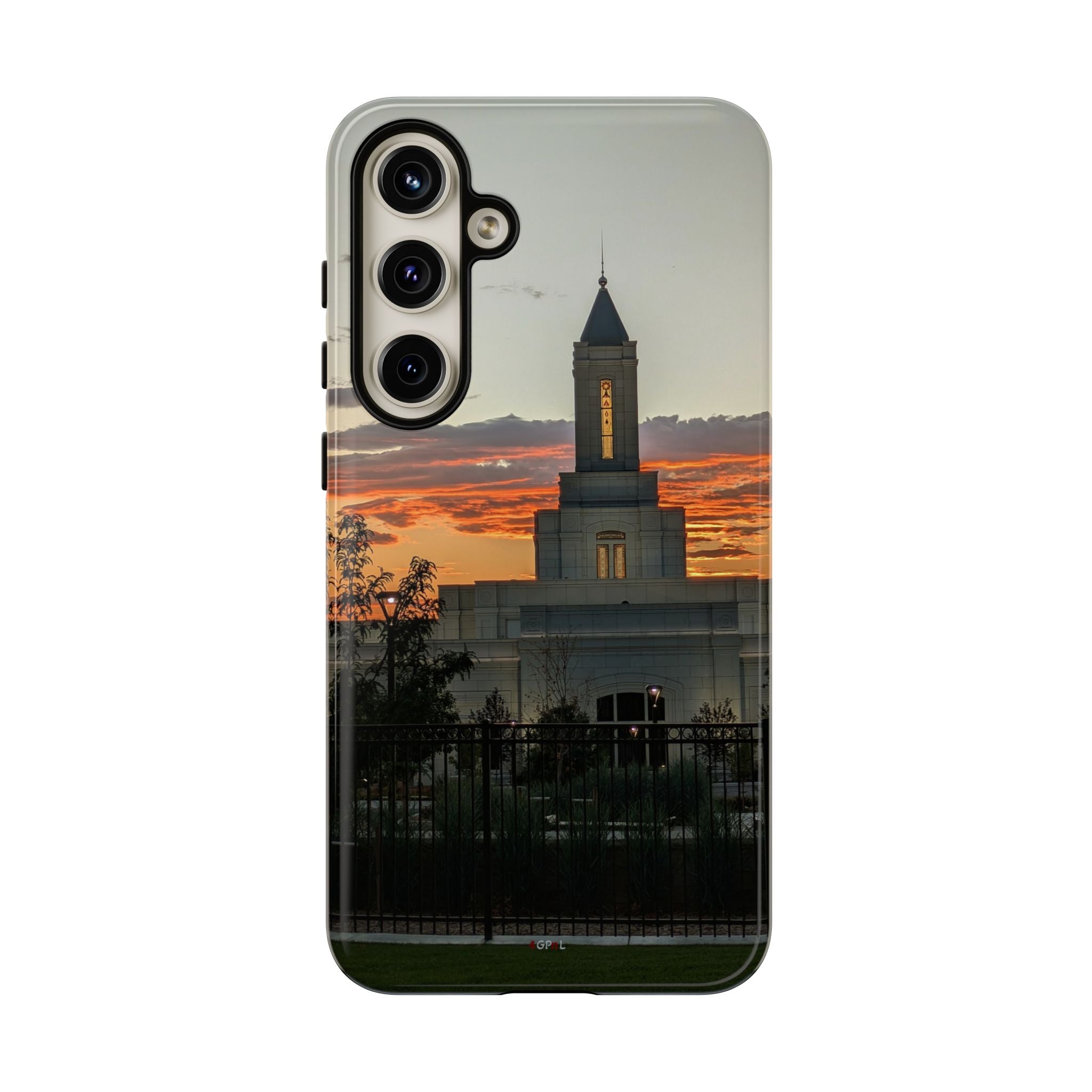 Grand Junction, CO Temple Sunset Phone Case — Protective Tough Case with Scenic Sunset Temple Design