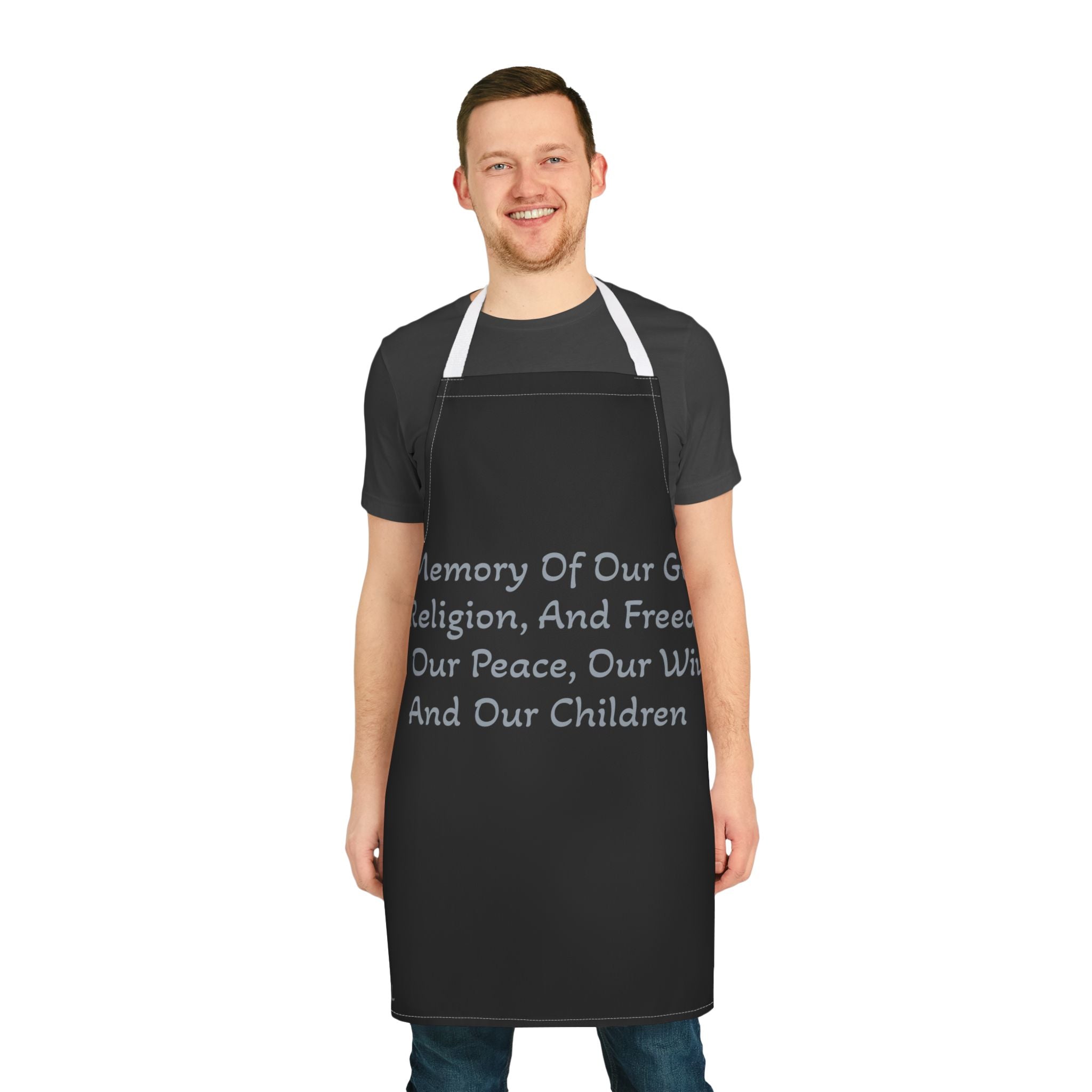 Title of Liberty Apron — "In Memory Of Our God, Our Religion, And Freedom" Chef Apron