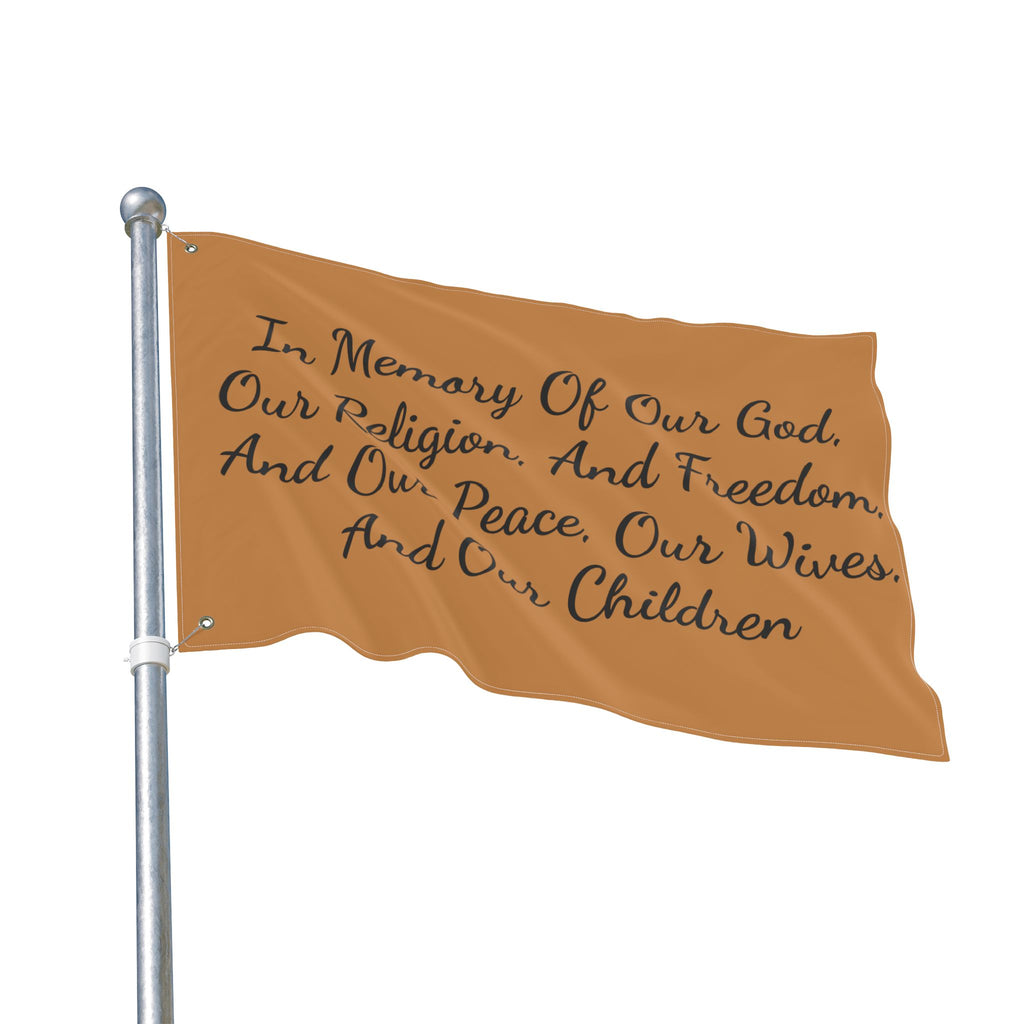 Title of Liberty Flag - "In Memory Of Our God, Our Religion, And Freedom" Double-Sided Garden Banner