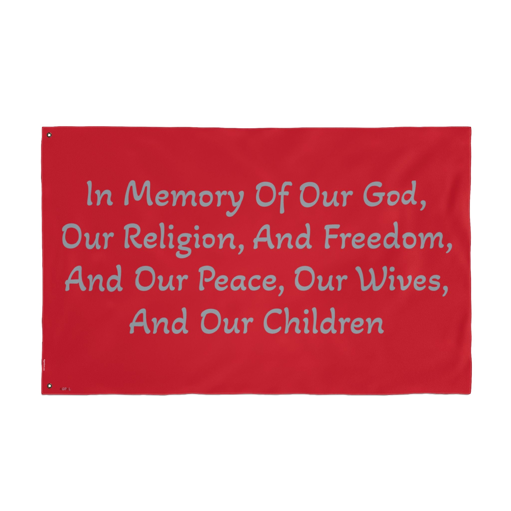 Copy of Title of Liberty Memorial Quote Flag — "In Memory Of Our God, Our Religion, And Freedom" Double-Sided Garden Flag