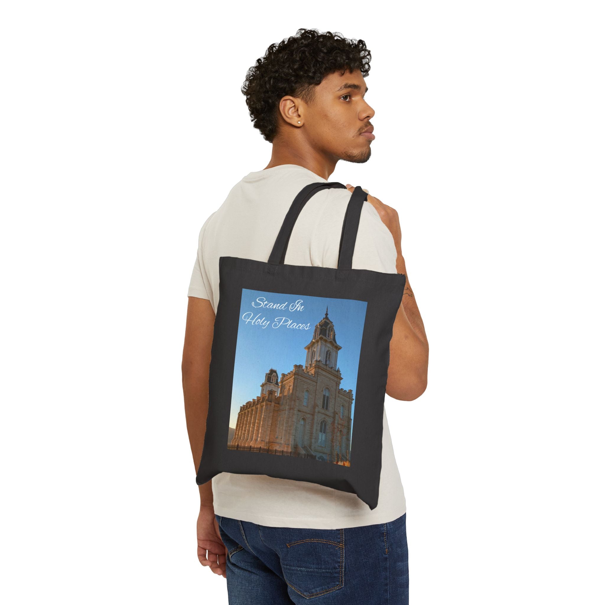 Stand in Holy Places Temple Tote Bag - Sacred Architecture Cotton Canvas Tote