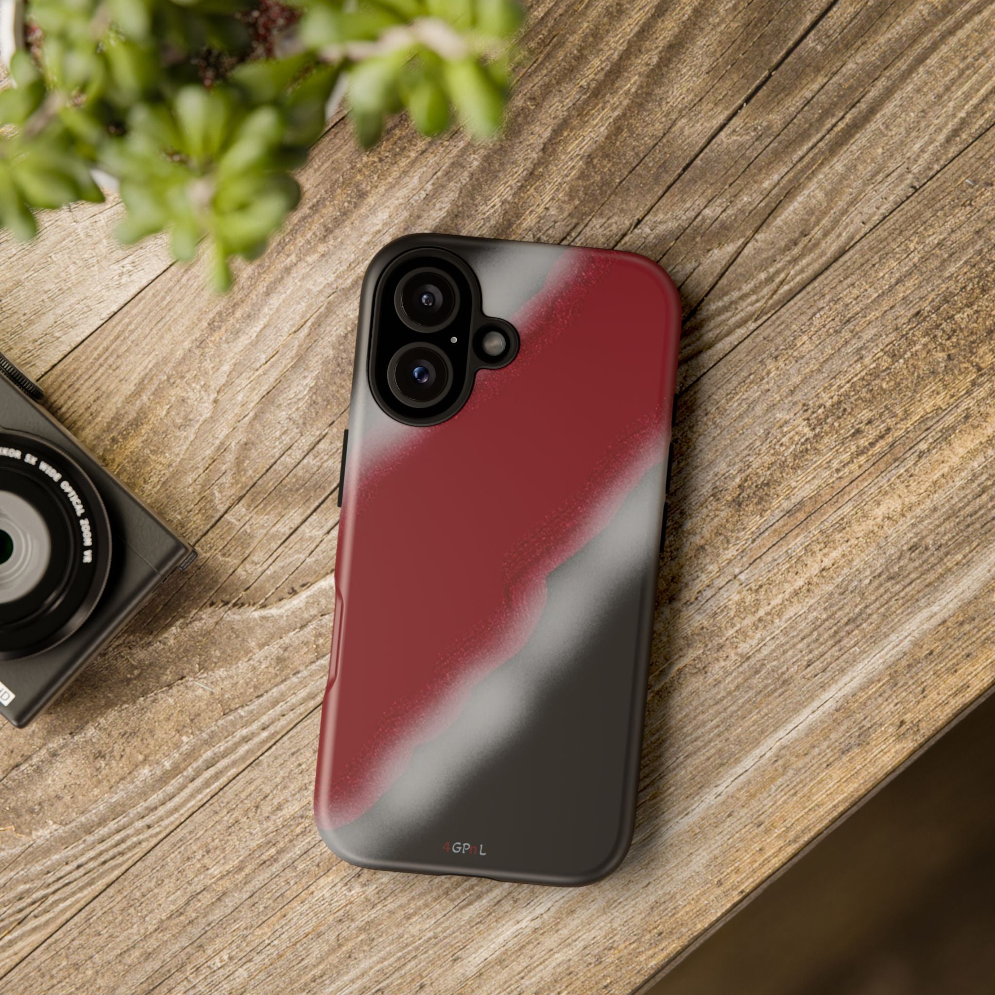 Red and Black Gradient Tough Phone Case — Shockproof Protective Cover