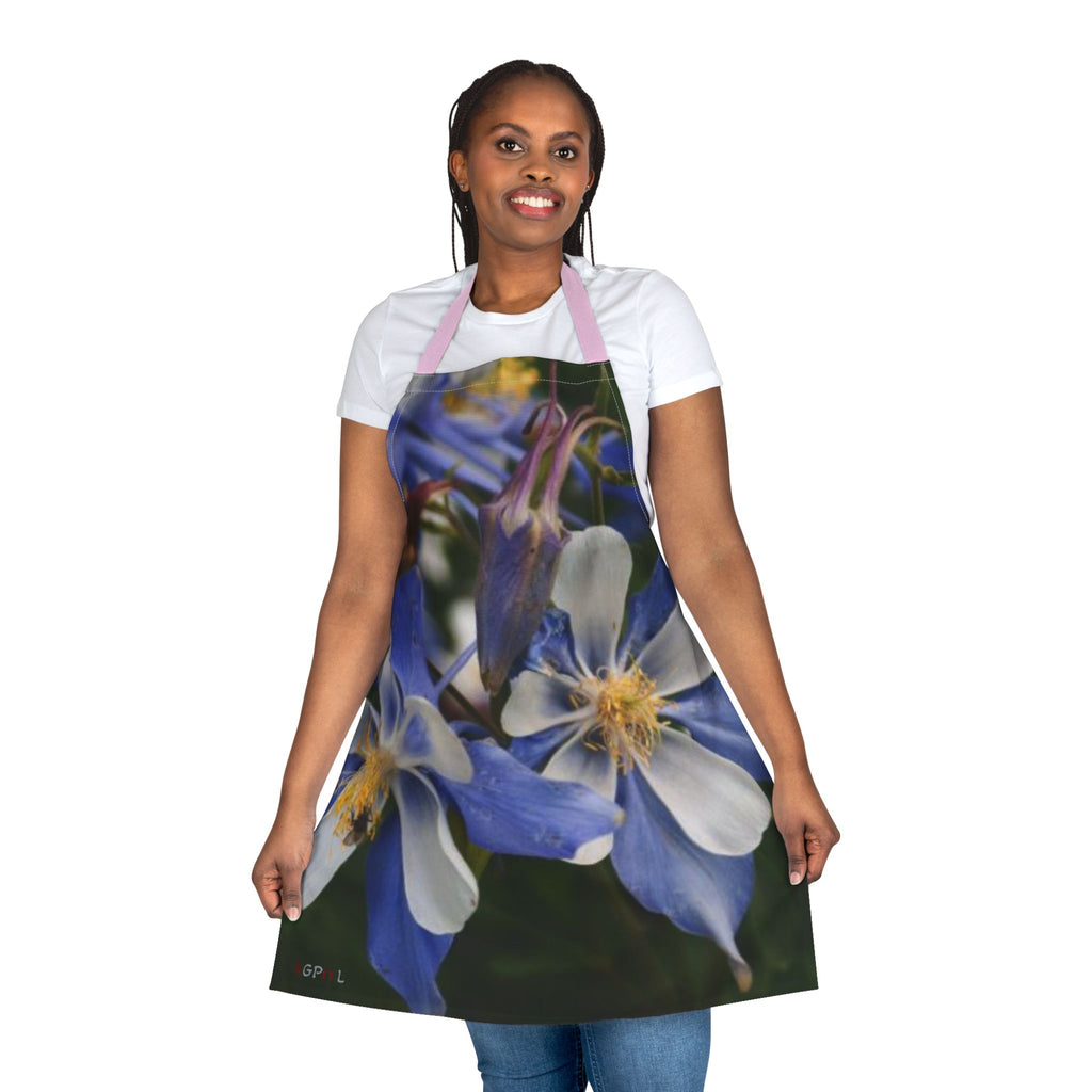 Blue Columbine Floral Apron — Gardeners & Home Cooks Gift