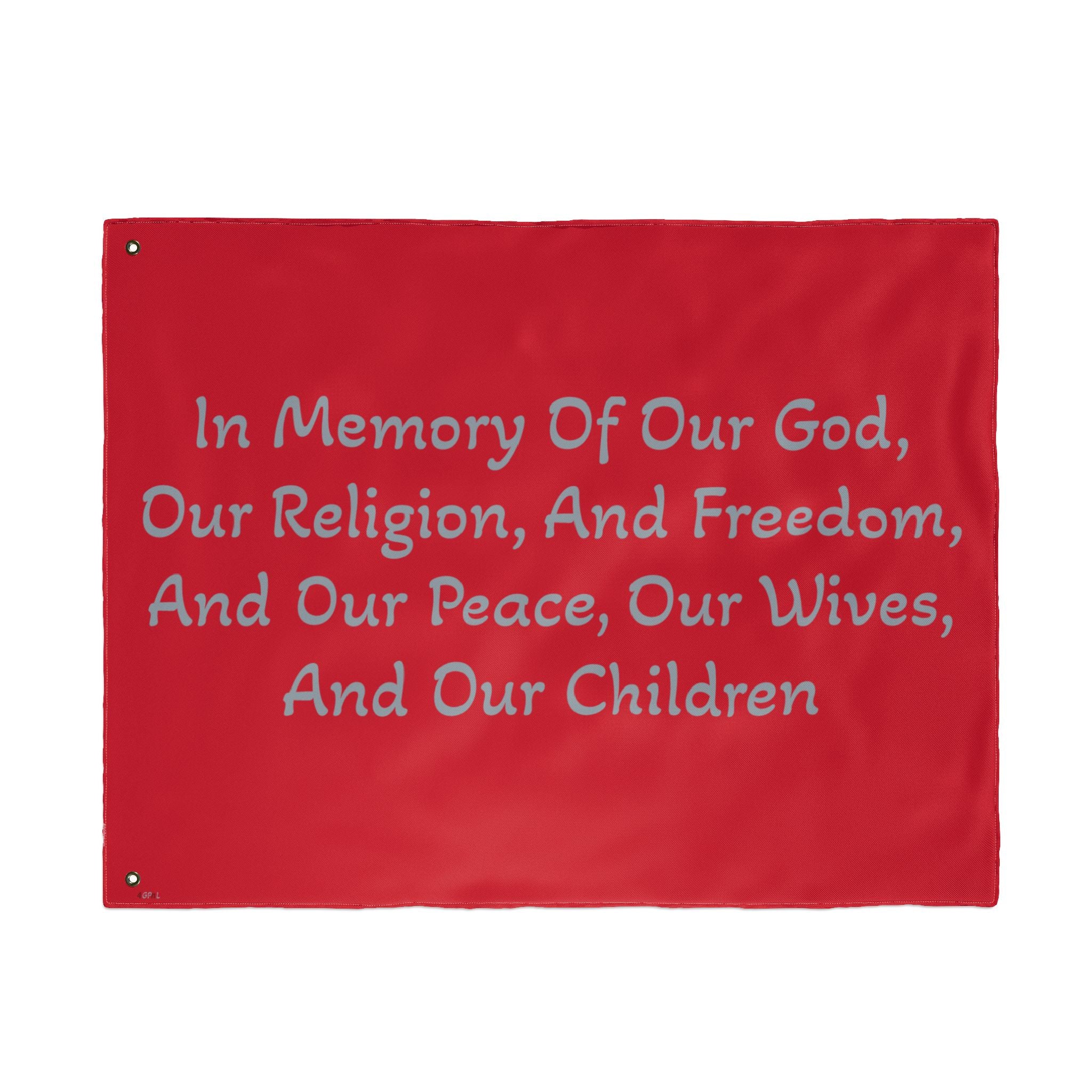 Copy of Title of Liberty Memorial Quote Flag — "In Memory Of Our God, Our Religion, And Freedom" Double-Sided Garden Flag