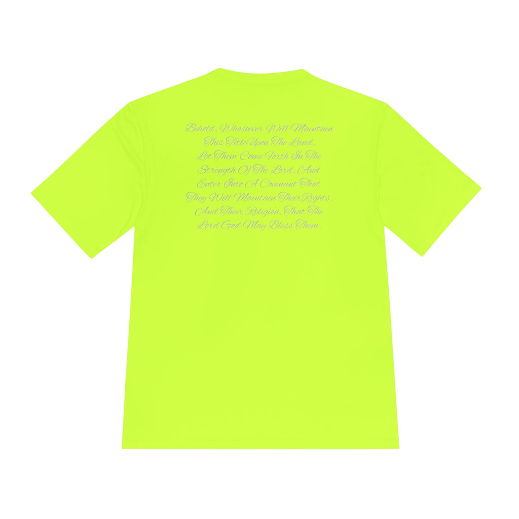 American Flag Title of Liberty Graphic Tee — Patriotic "Land of the Free" Moisture-Wicking Shirt