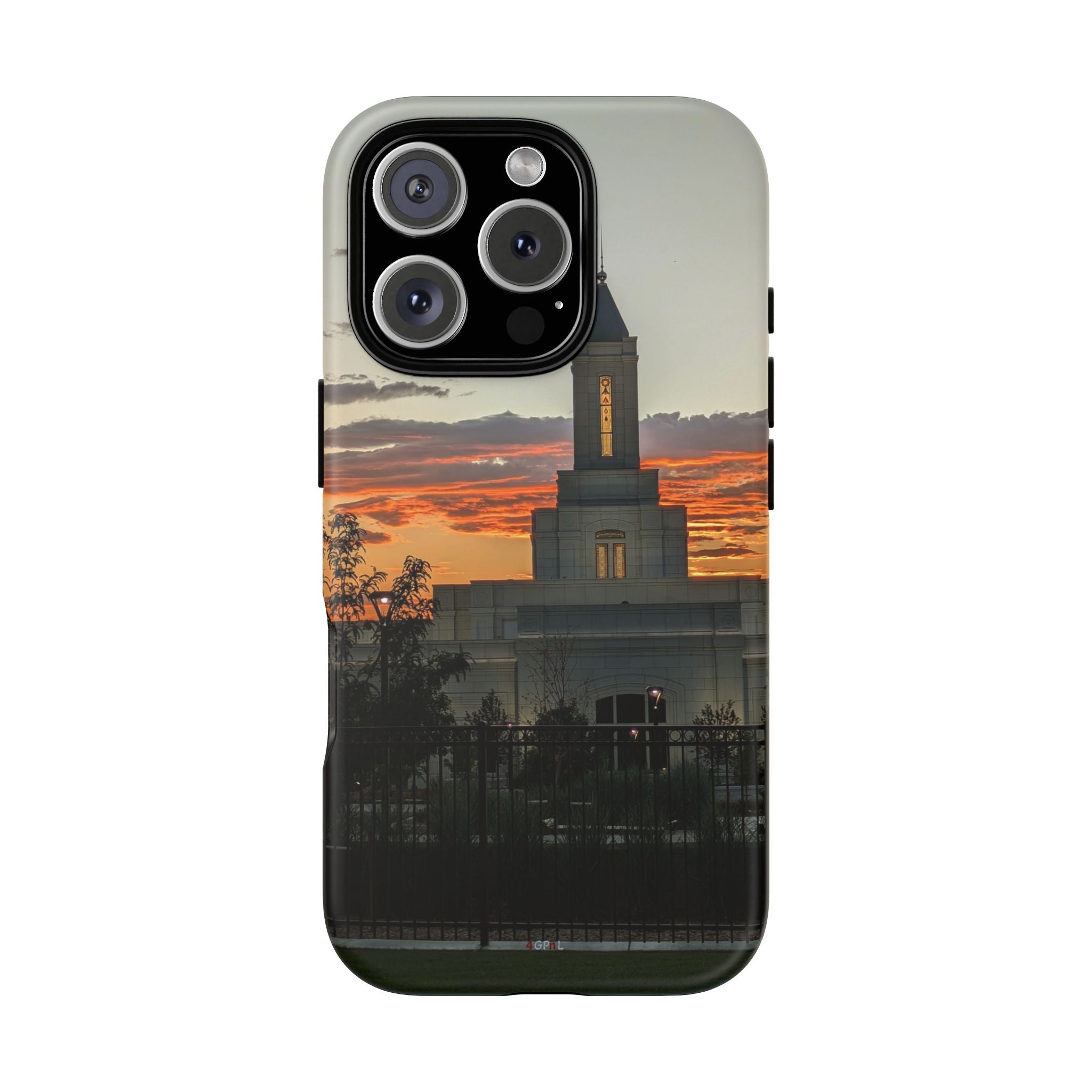Grand Junction, CO Temple Sunset Phone Case — Protective Tough Case with Scenic Sunset Temple Design