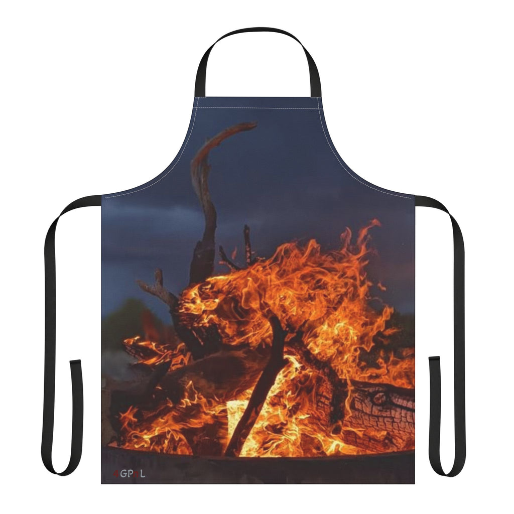 Bonfire Flames Apron – Fiery Outdoor Cooking & BBQ Grill Apron