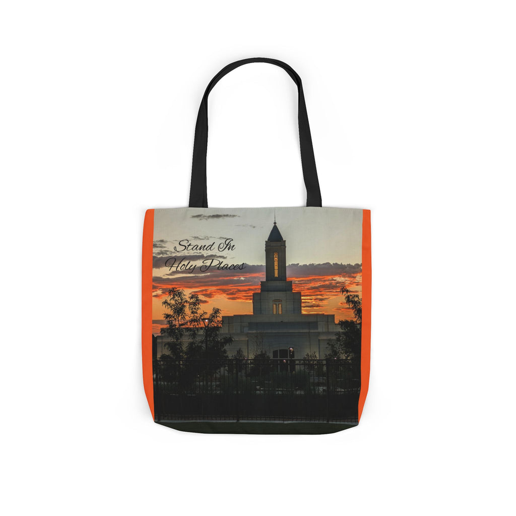Grand Junction, CO Temple Canvas Tote Bag — Scenic Photo Print with Orange Accent Straps