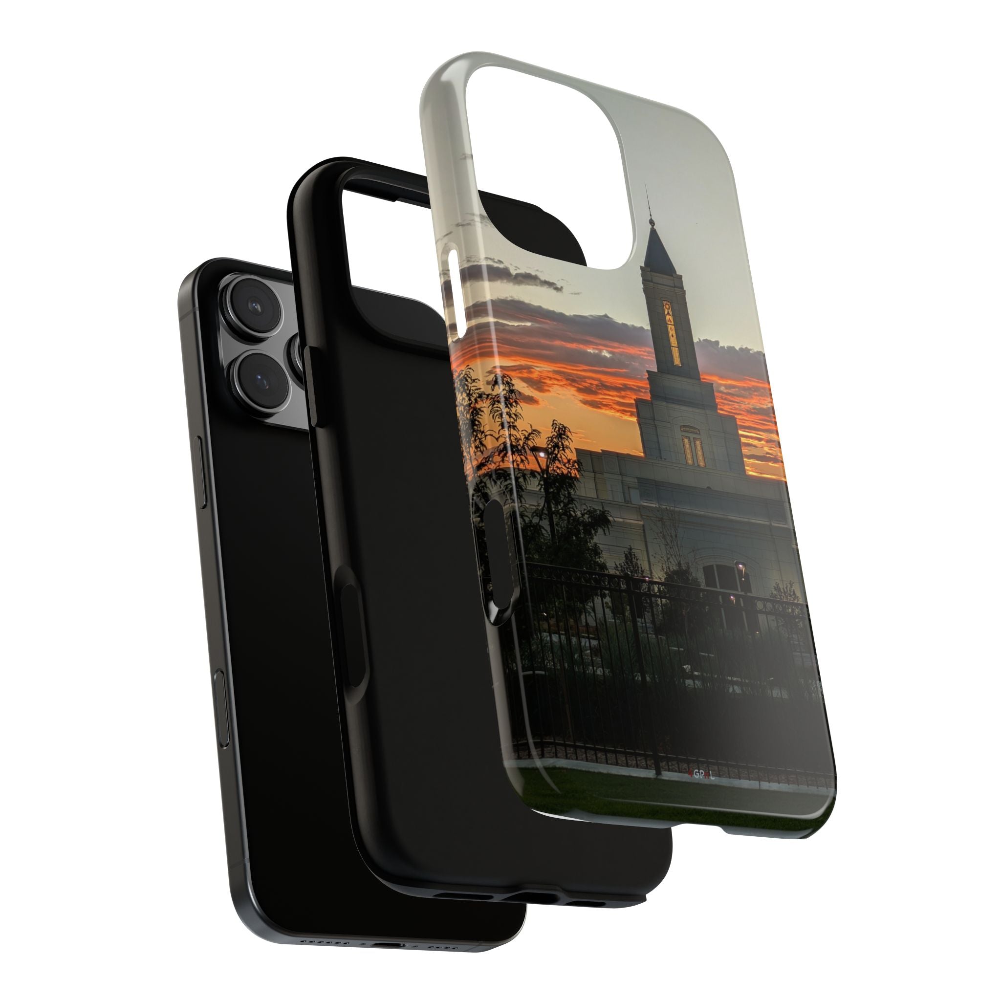 Grand Junction, CO Temple Sunset Phone Case — Protective Tough Case with Scenic Sunset Temple Design