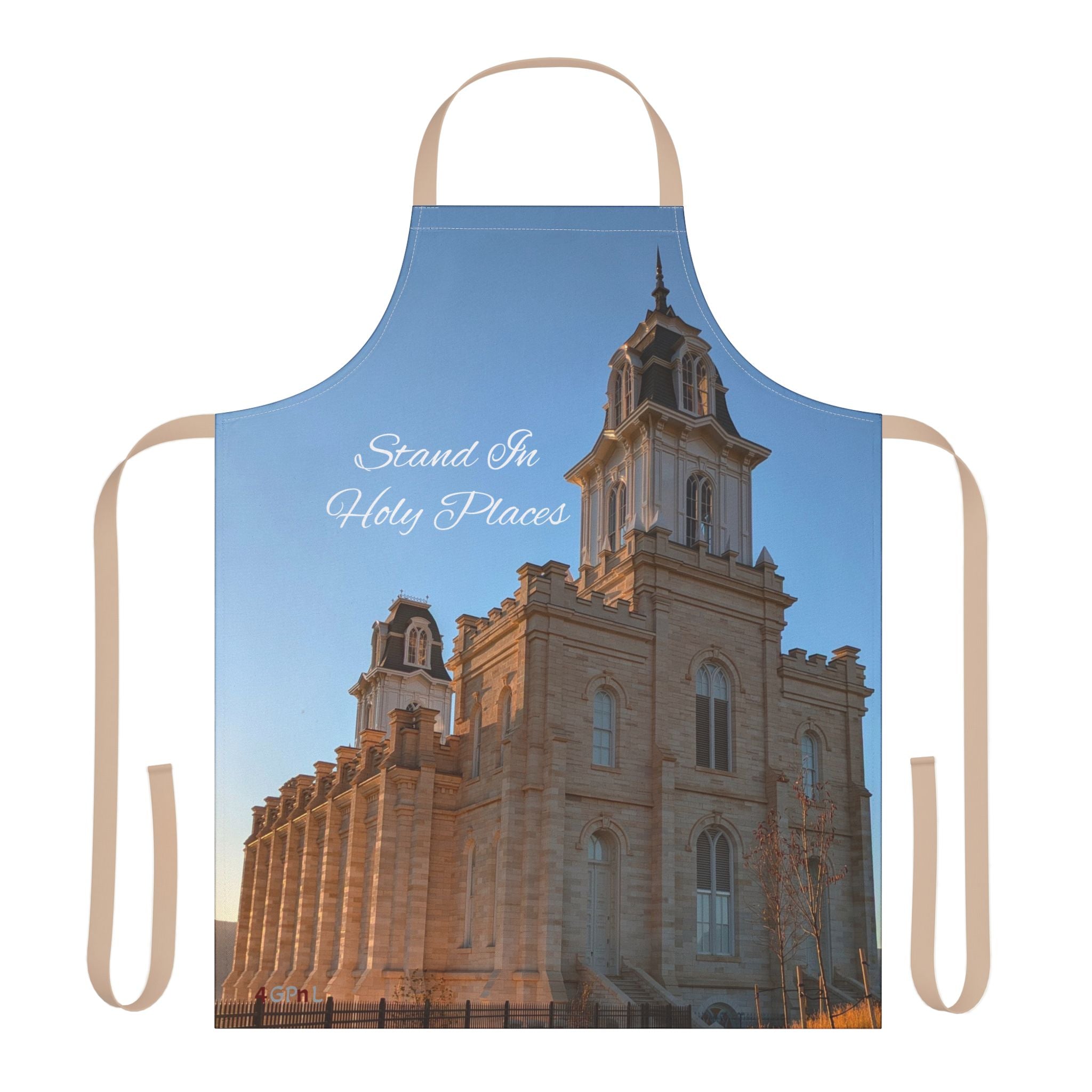 Manti Temple Apron — "Stand In Holy Places" Cooking Apron for Latter-day Saints, Temple Lover Gift