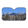 Mountain Landscape Car Sun Shade — Windshield Sunshade with Snowy Peaks Design