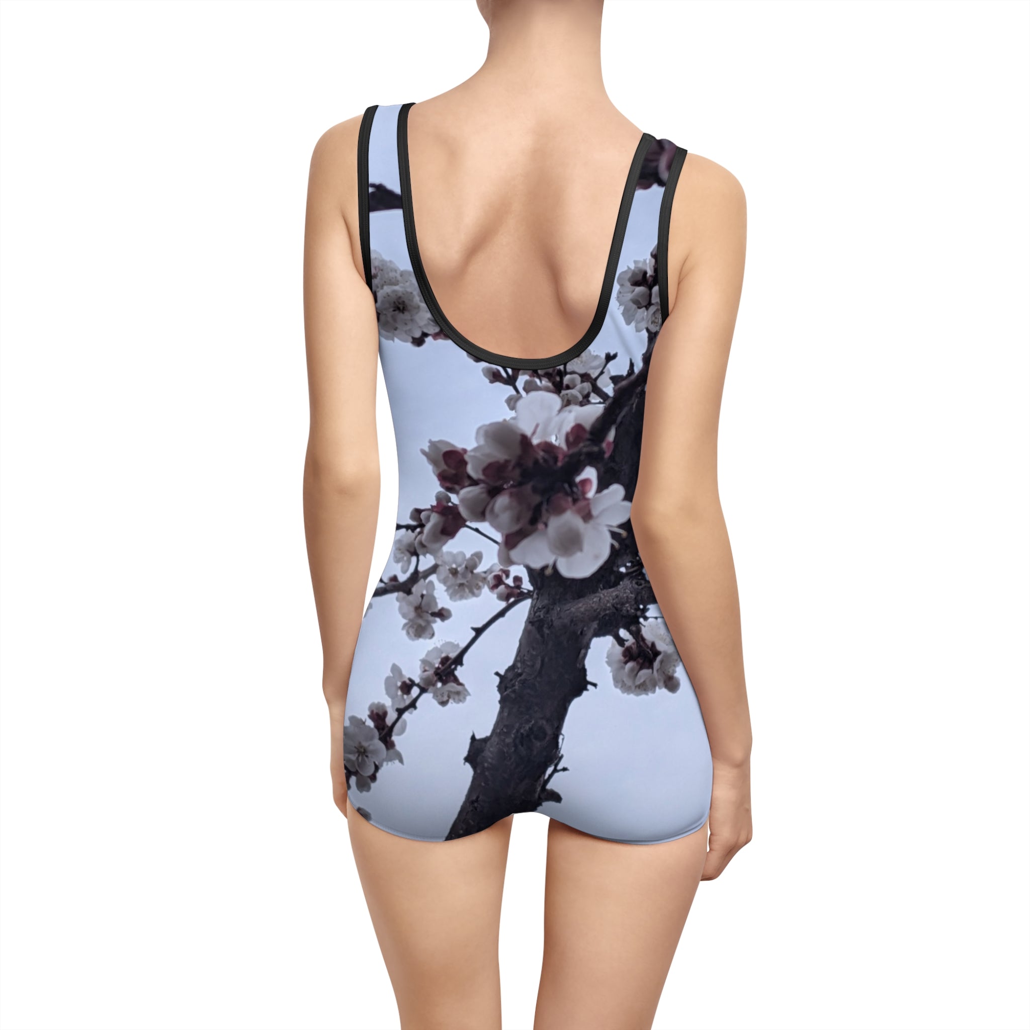 Vintage Floral One-Piece Swimsuit – Cherry Blossom AOP