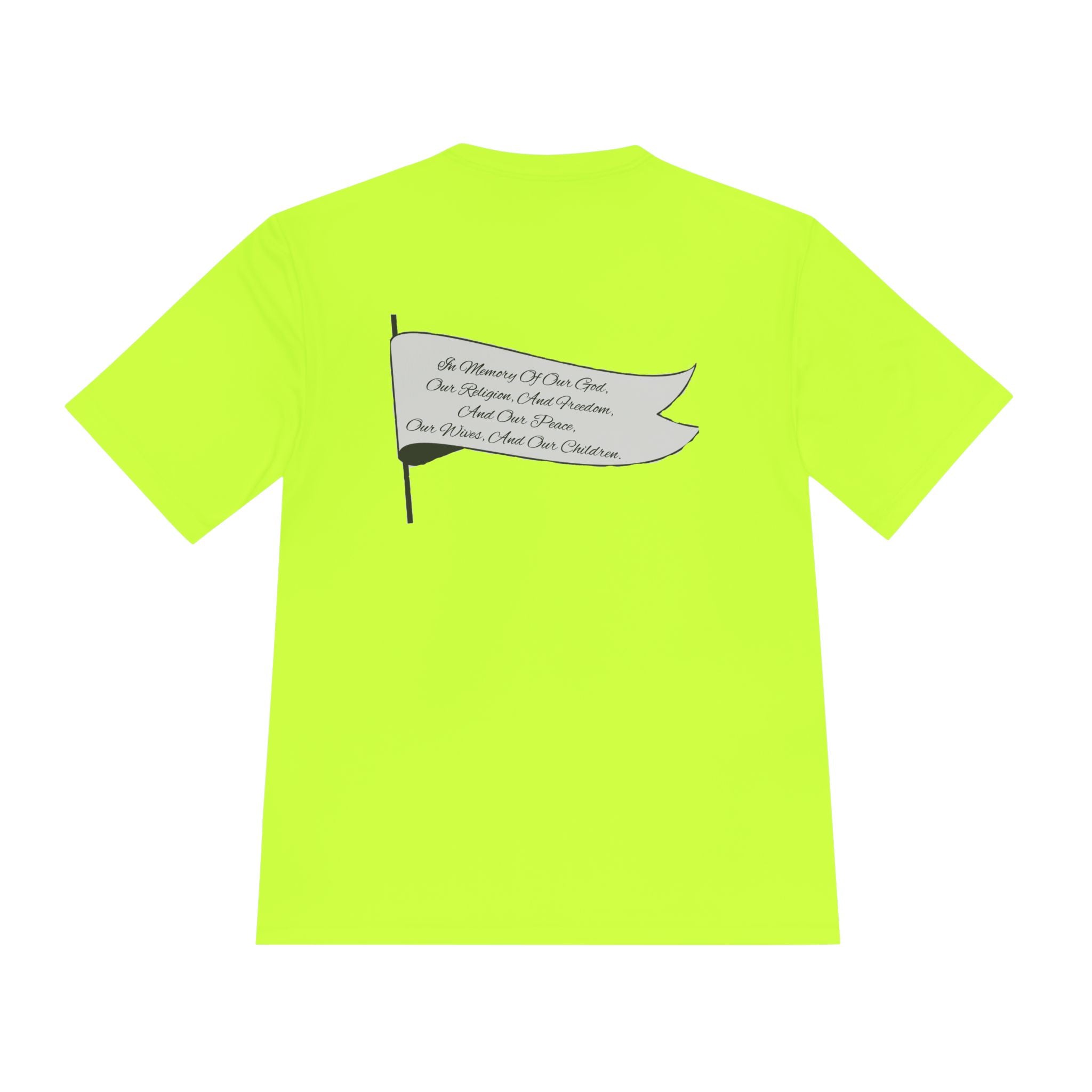 4GPnL "Title of Liberty" Flag Graphic Moisture-Wicking Tee — Inspirational Script Back Print
