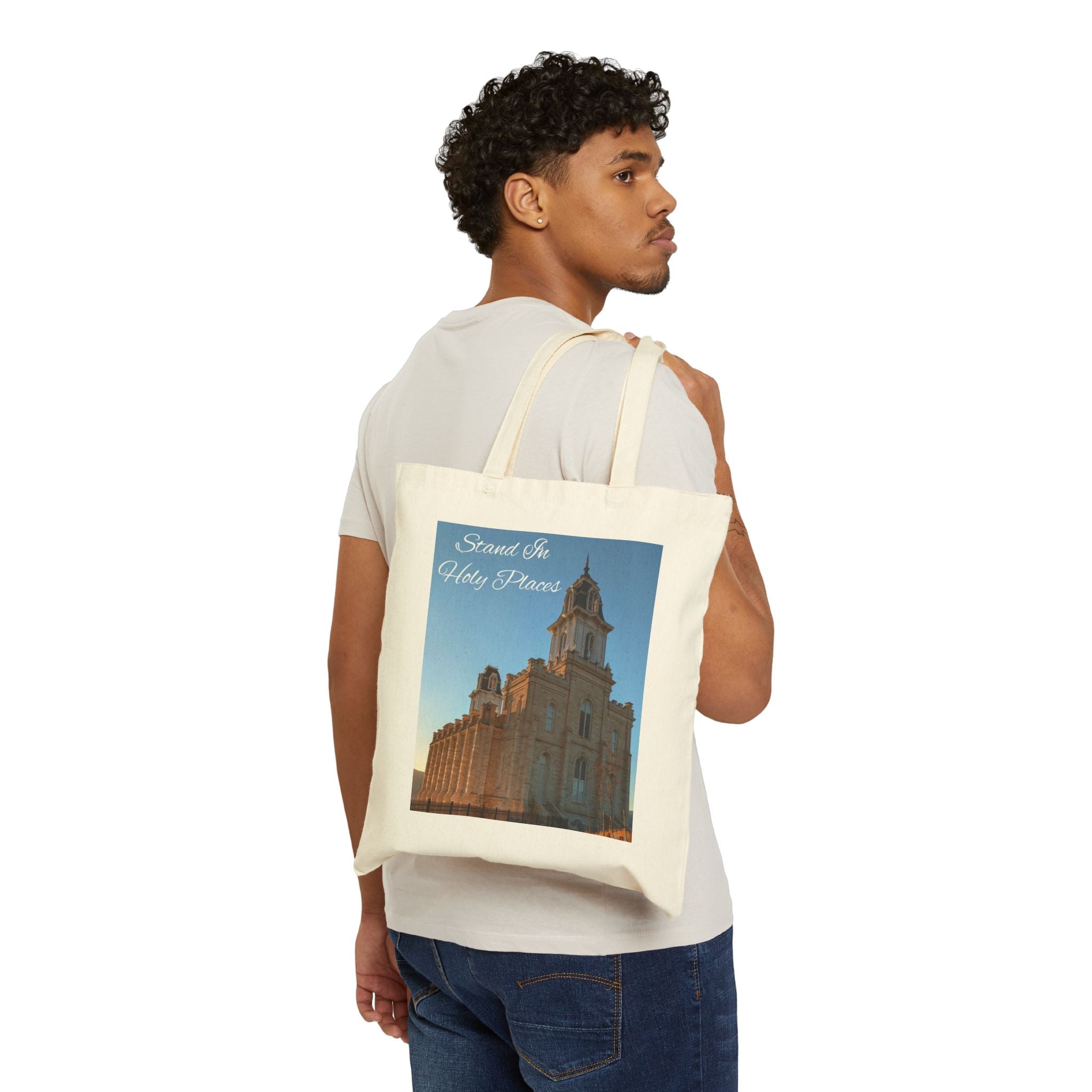 Stand in Holy Places Temple Tote Bag - Sacred Architecture Cotton Canvas Tote