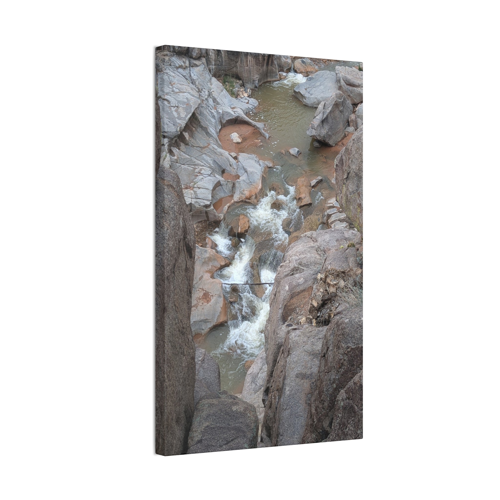 Gorge Rapids Canvas Print — Vertical River Canyon Wall Art
