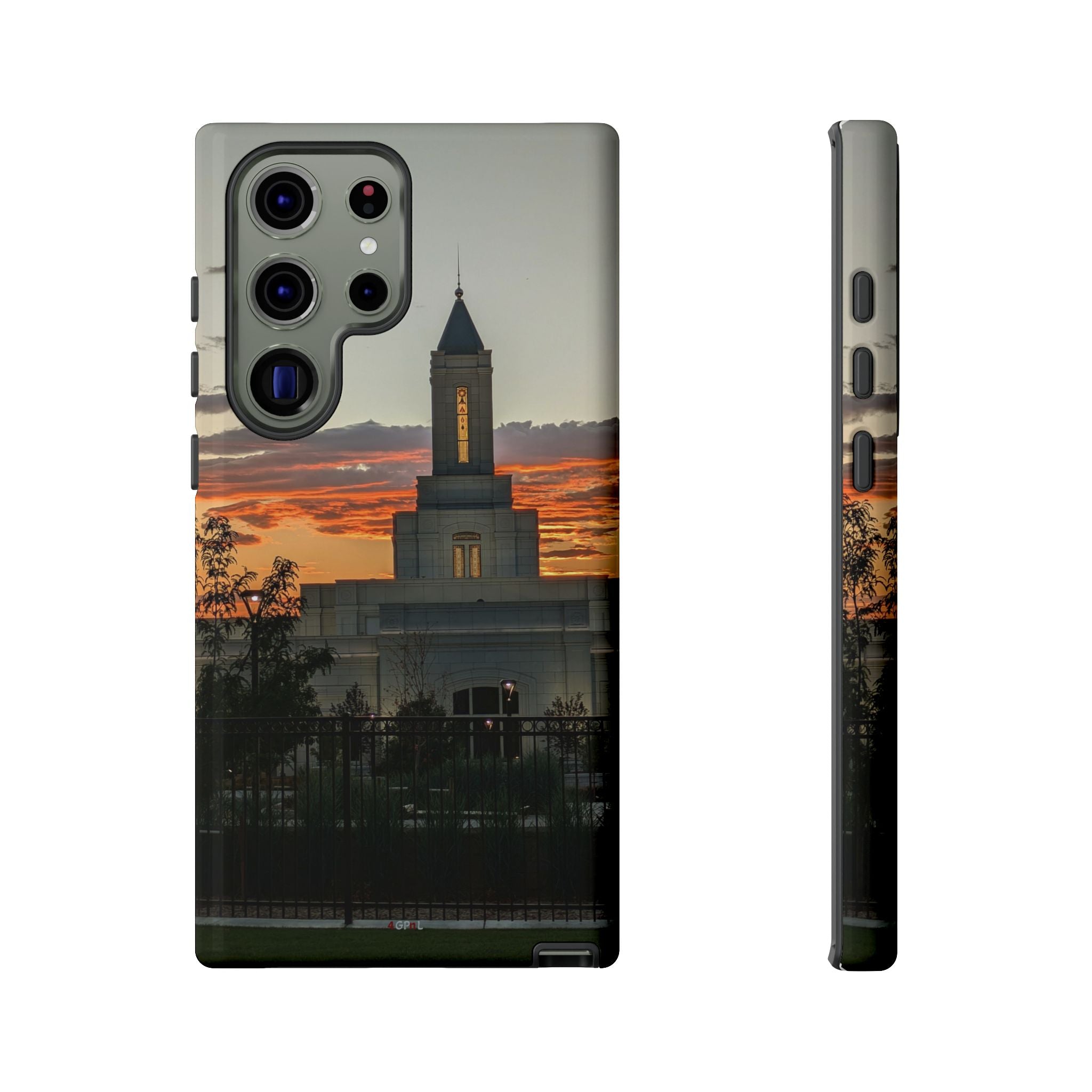 Grand Junction, CO Temple Sunset Phone Case — Protective Tough Case with Scenic Sunset Temple Design